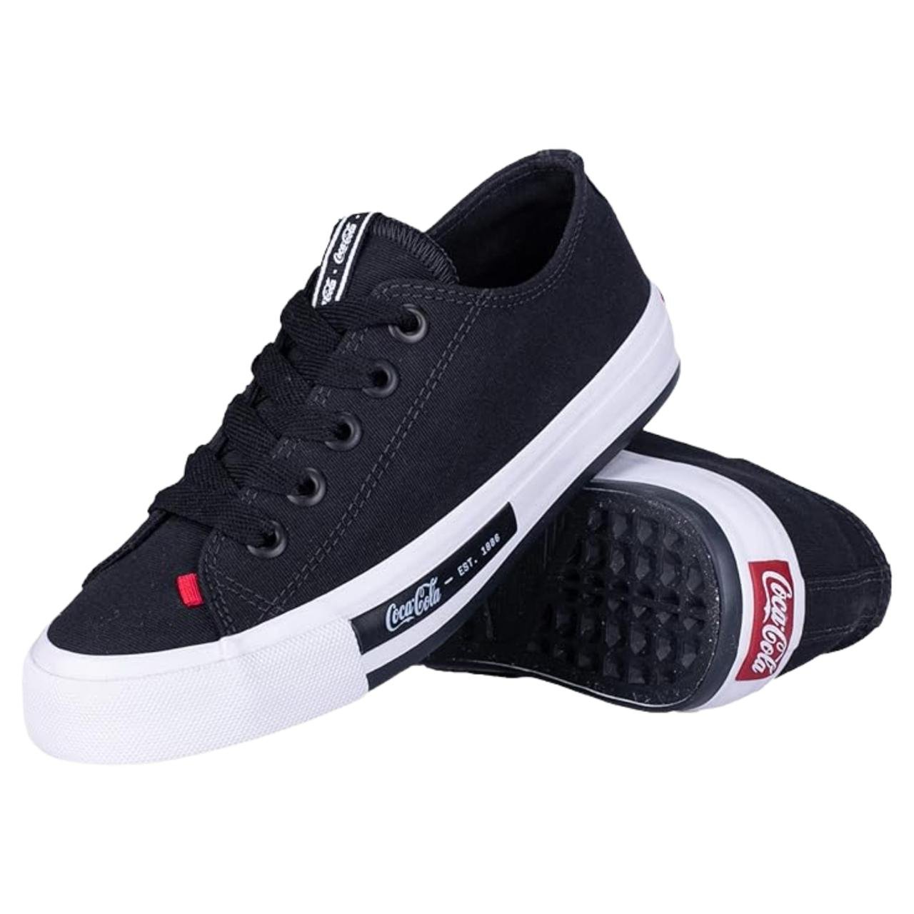 Tênis Casual Feminino Coca Cola CC1947 Preto Preto 5