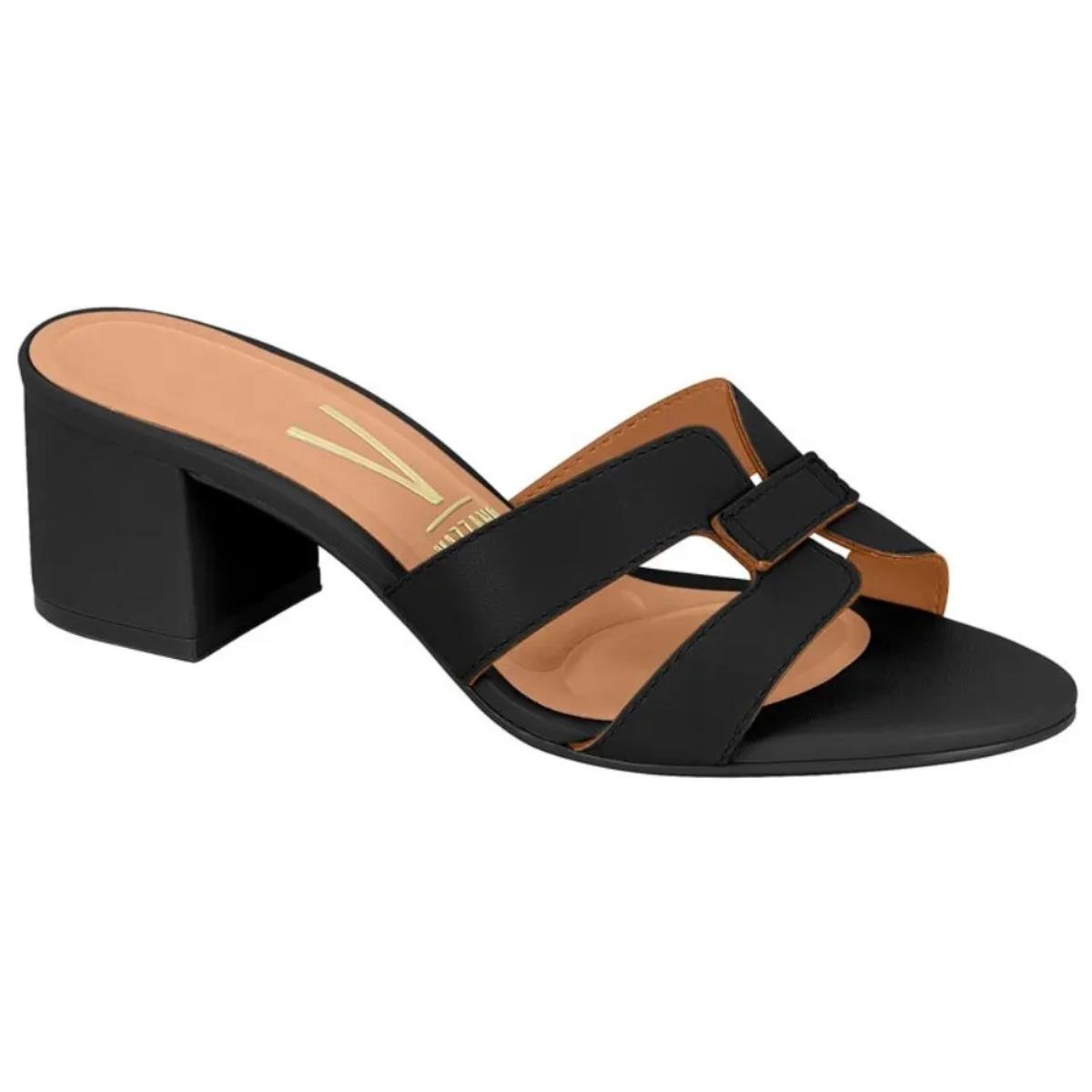Tamanco Salto Bloco Casual Feminino Vizzano 62911180 Preto