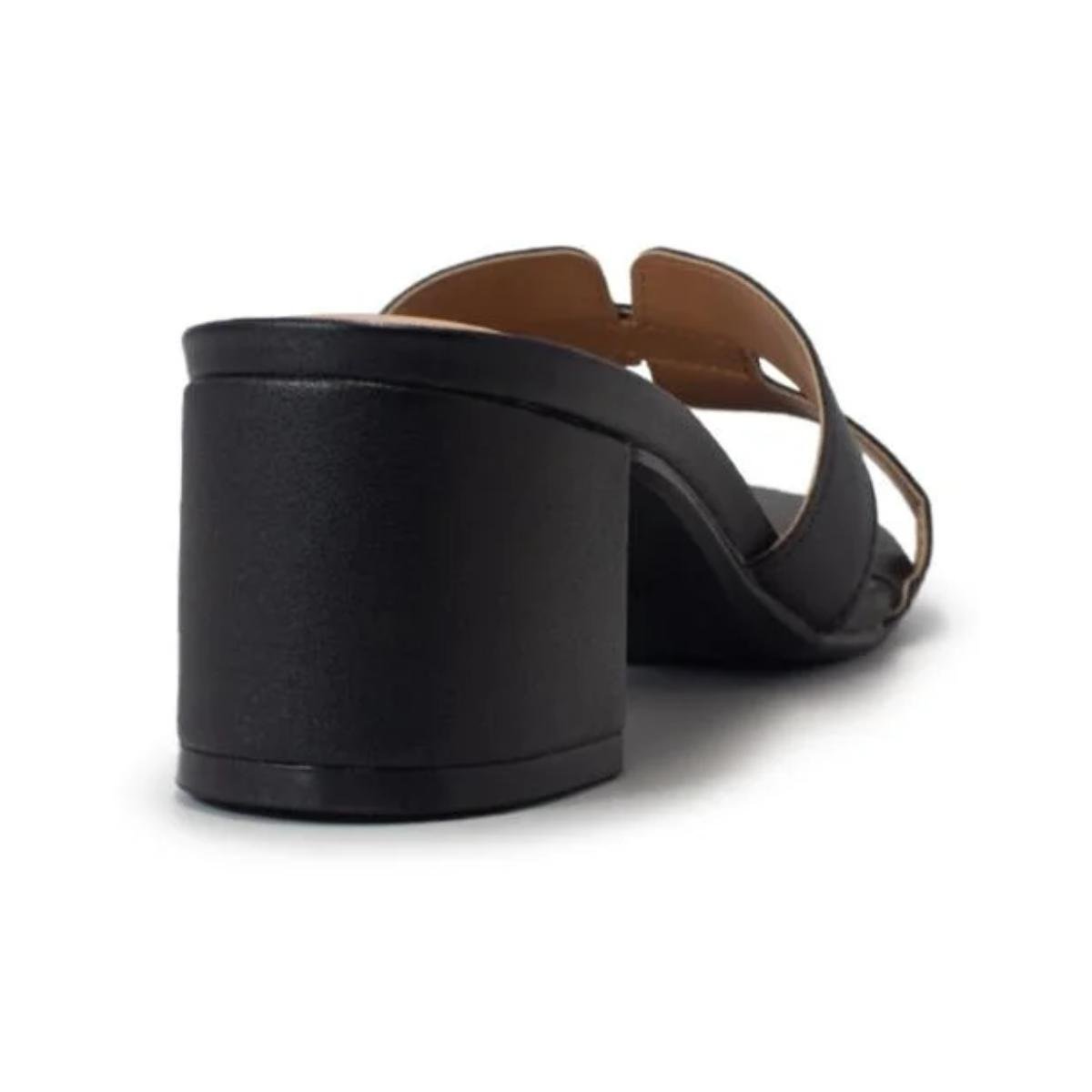 Tamanco Salto Bloco Casual Feminino Vizzano 62911180 Preto Preto 4