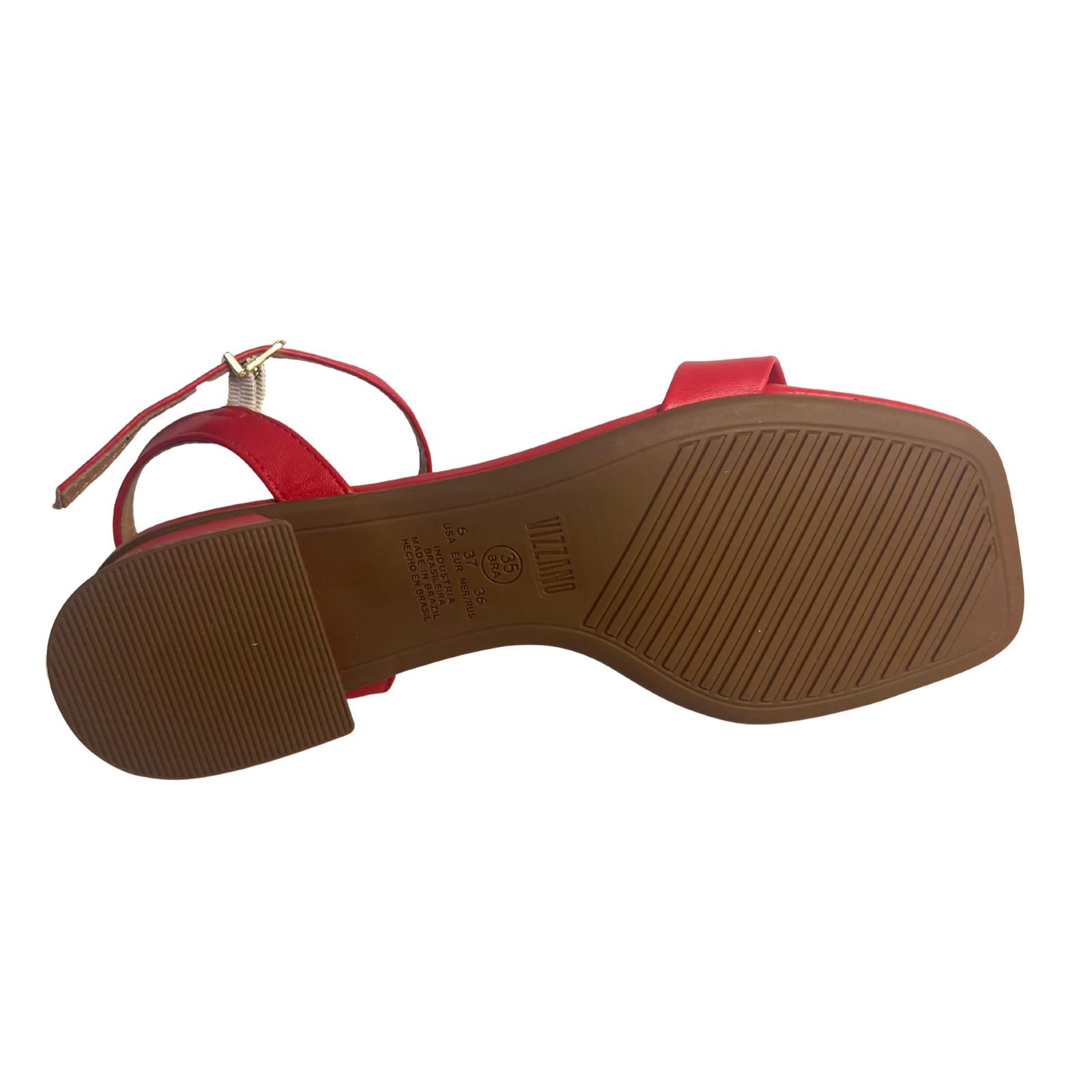 Sandália Salto Bloco Casual Feminina Vizzano 6454111 Vermelho Vermelho 6