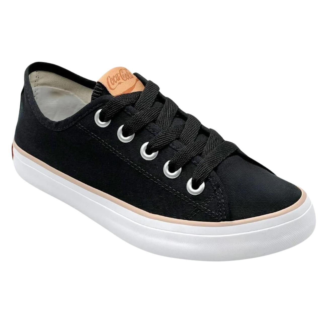 Tênis Casual Feminino Coca Cola CC2349 Preto Preto 2