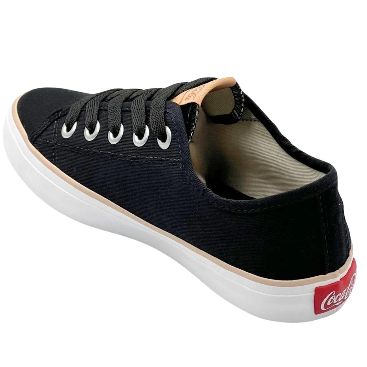 Tênis Casual Feminino Coca Cola CC2349 Preto Preto 3
