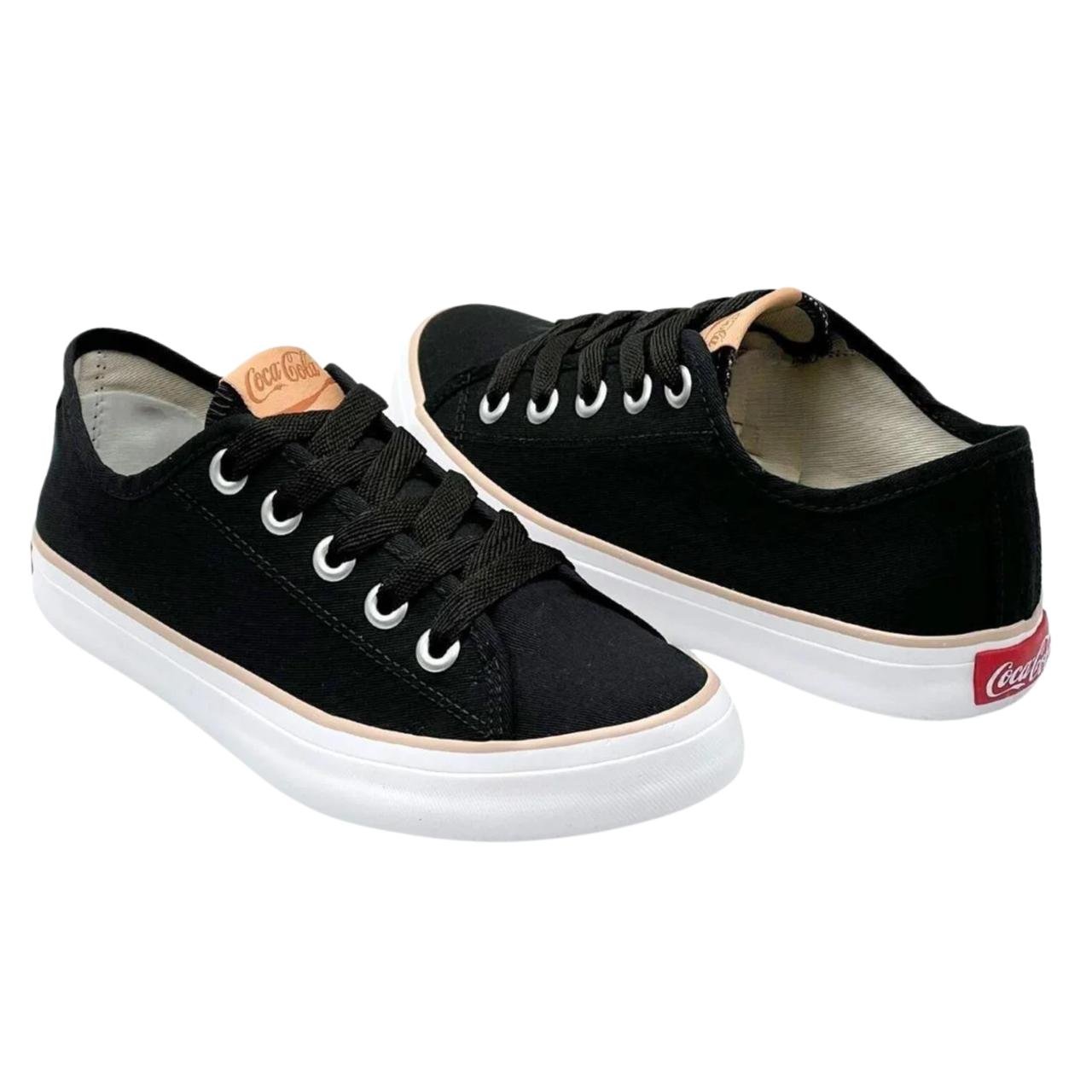 Tênis Casual Feminino Coca Cola CC2349 Preto Preto 5