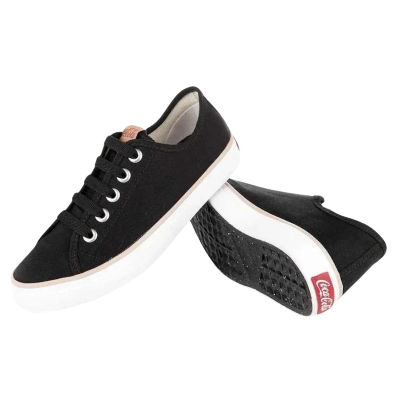 Tênis Casual Feminino Coca Cola CC2349 Preto Preto 6