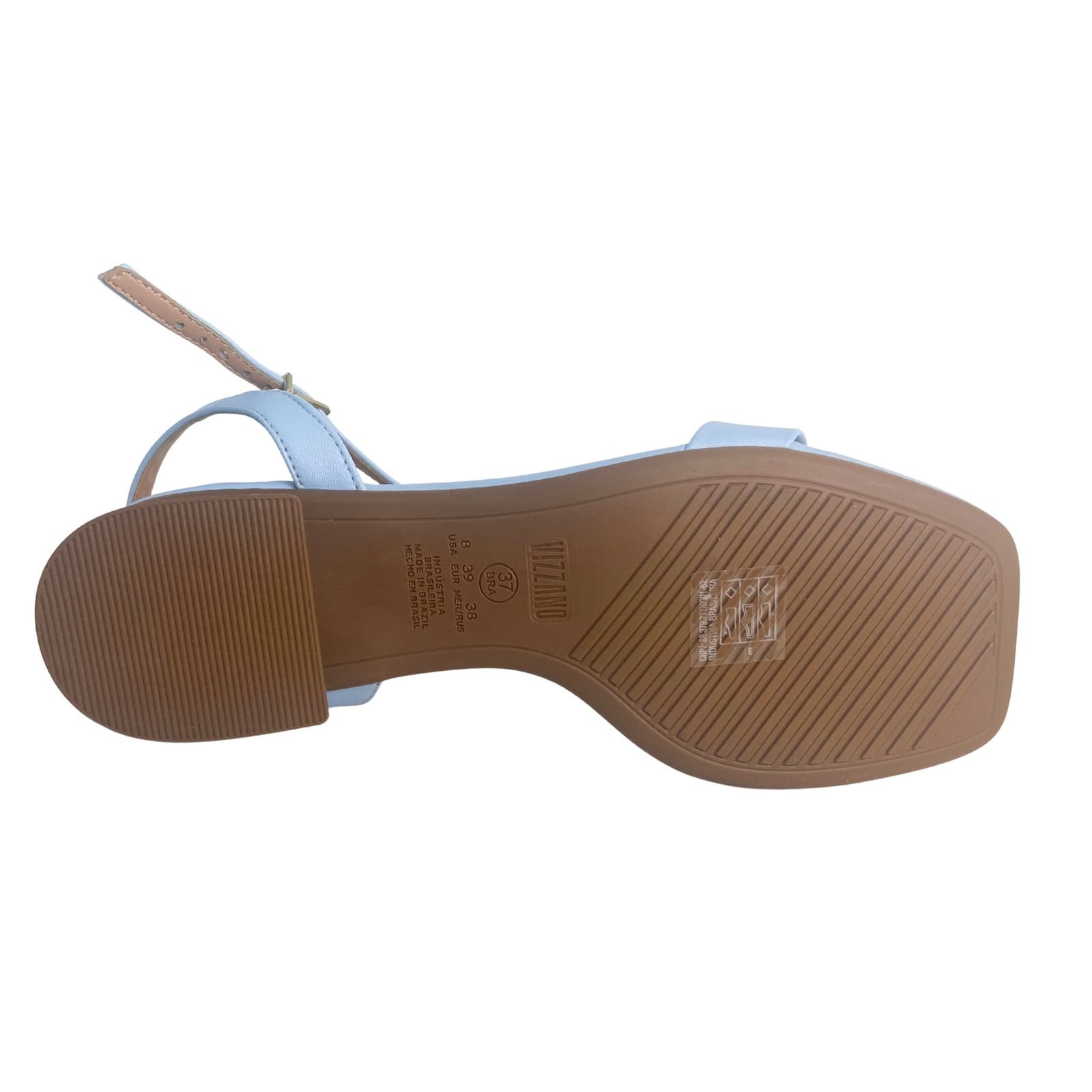 Sandália Salto Bloco Casual Feminina Vizzano 6454111 Azul Claro Azul 6