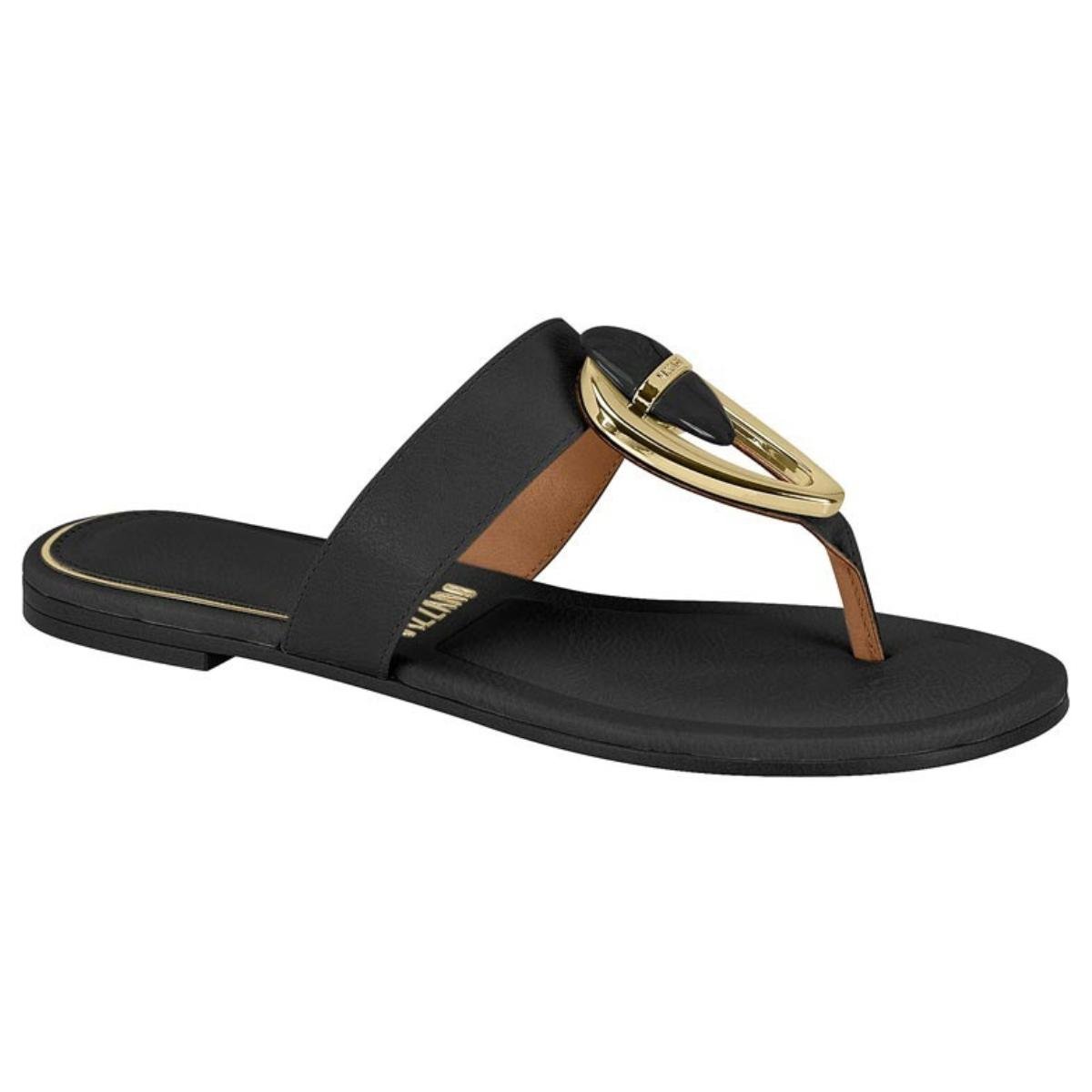 Sandália Rasteira Casual Feminina Vizzano 6528111 Preto