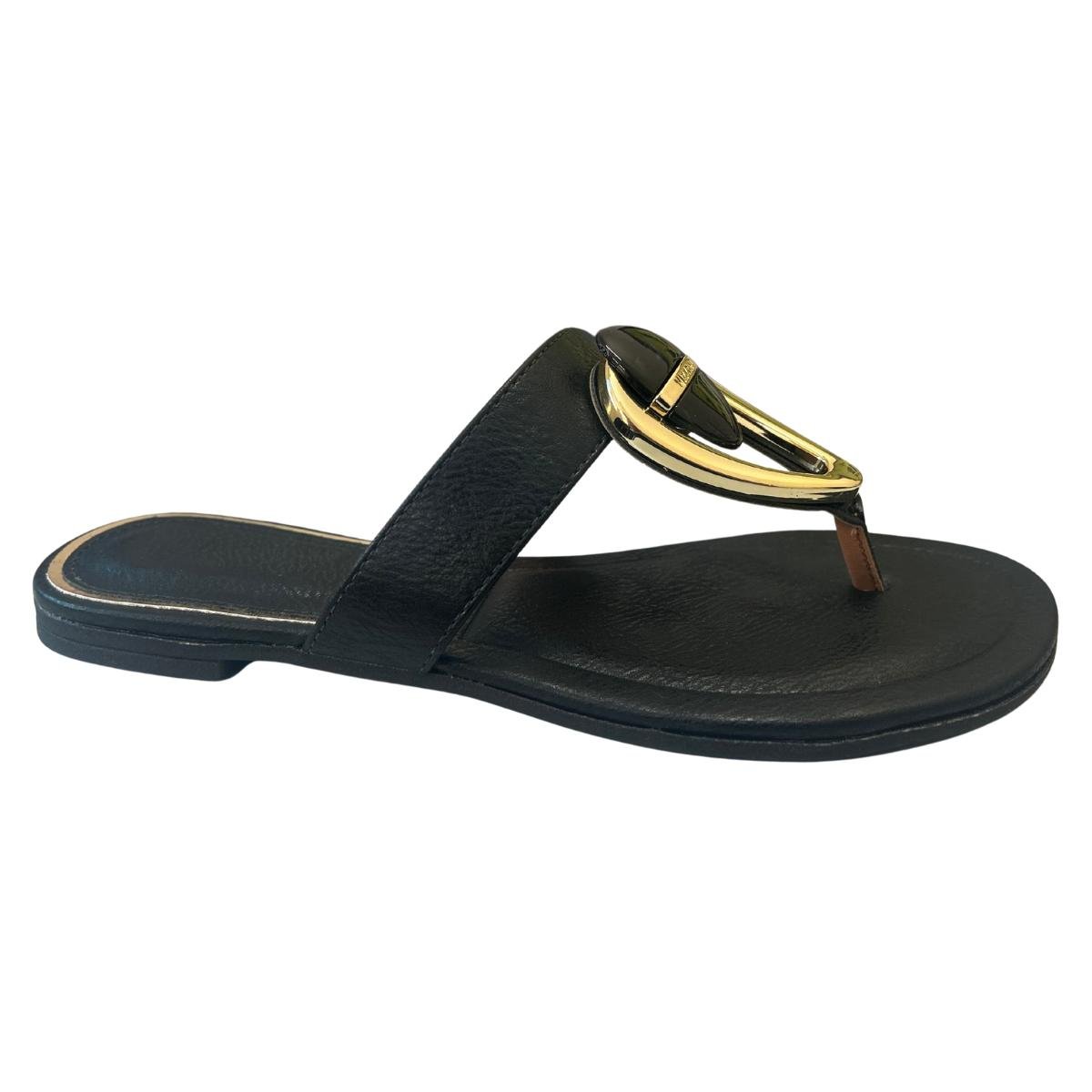 Sandália Rasteira Casual Feminina Vizzano 6528111 Preto Preto 2