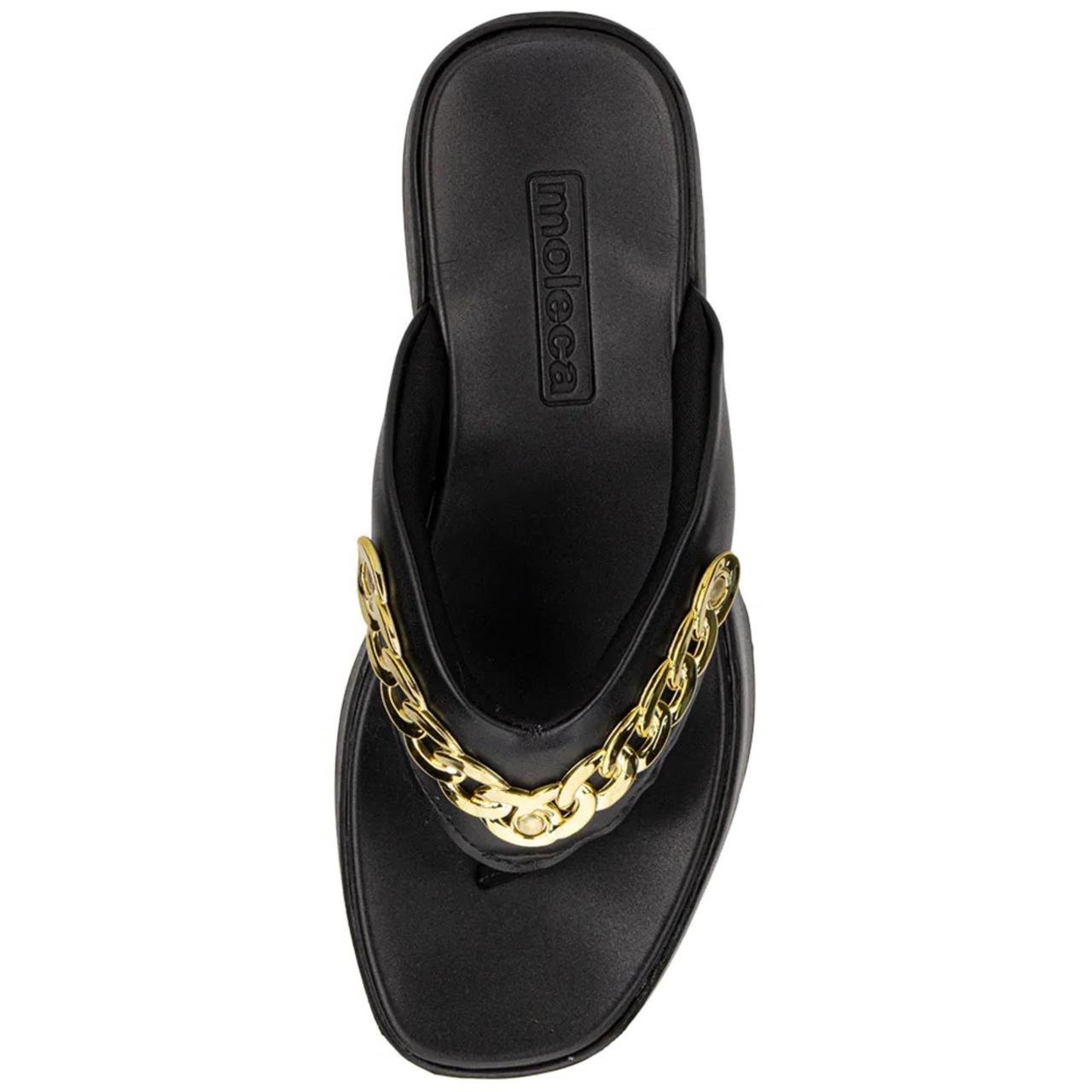Tamanco Anabela Casual Feminina Moleca 5503117 Preto Preto 4