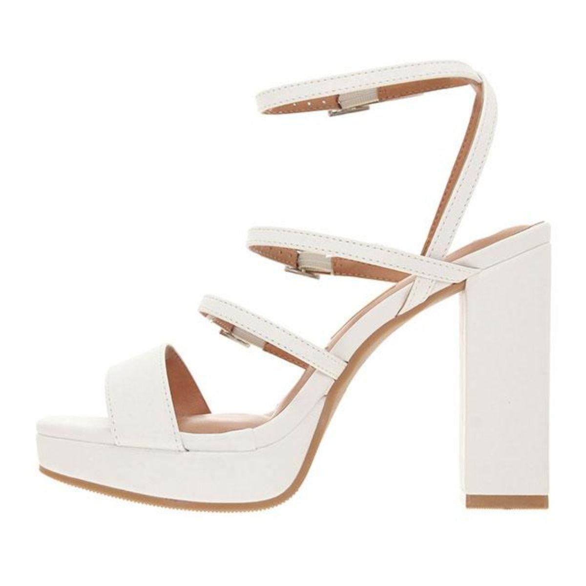 Sandália Salto Alto Casual Feminino Vizzano 6551104 Branco Branco 3