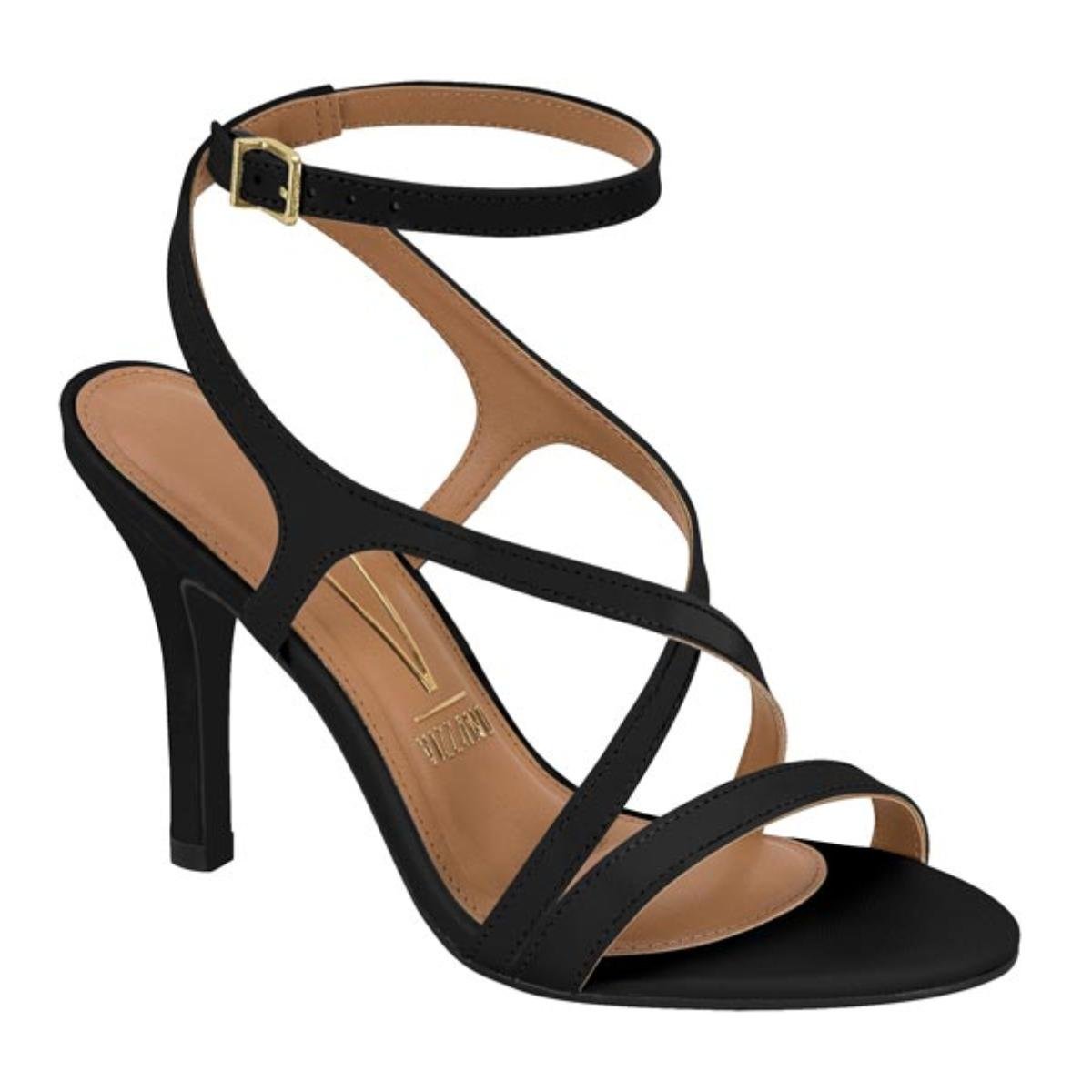 Sandália Salto Fino Casual Feminino Vizzano 62491016 Preto