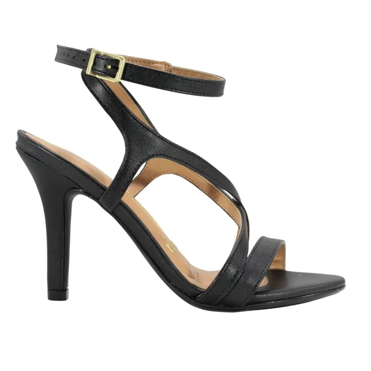 Sandália Salto Fino Casual Feminino Vizzano 62491016 Preto Preto 2