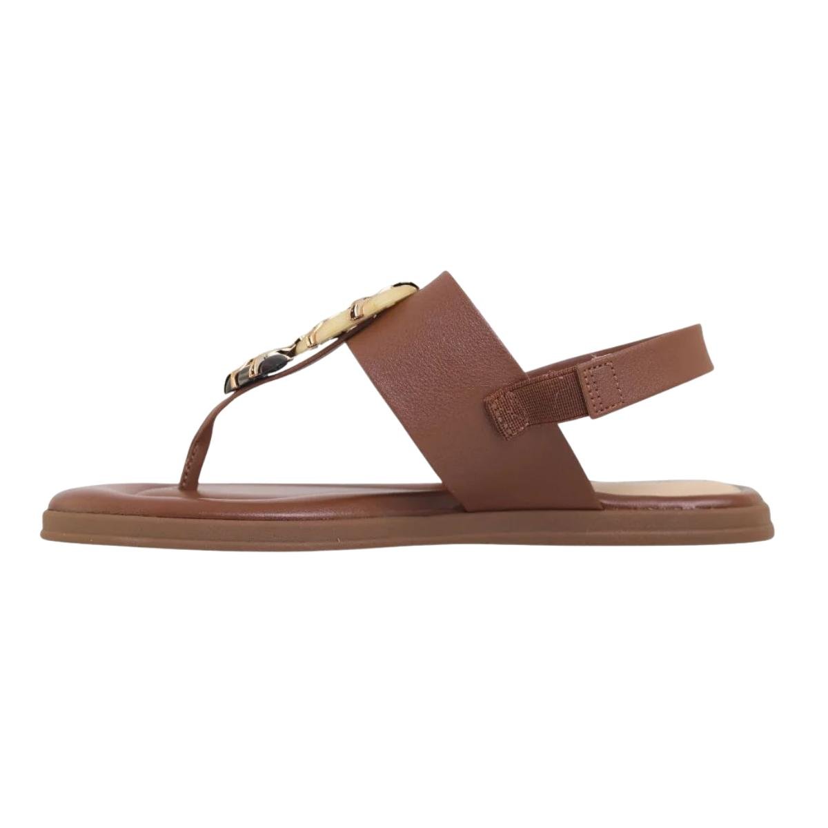 Sandália Rasteirinha Casual Feminino Modare 7212103 Marrom Marrom 3