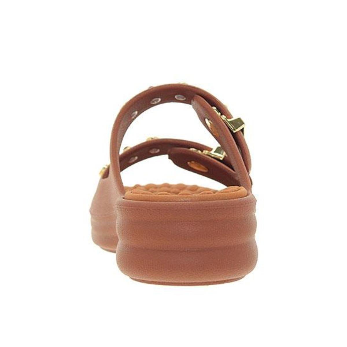 Sandália Papete Flat Casual Feminino Modare 7214101 Marrom Marrom 6