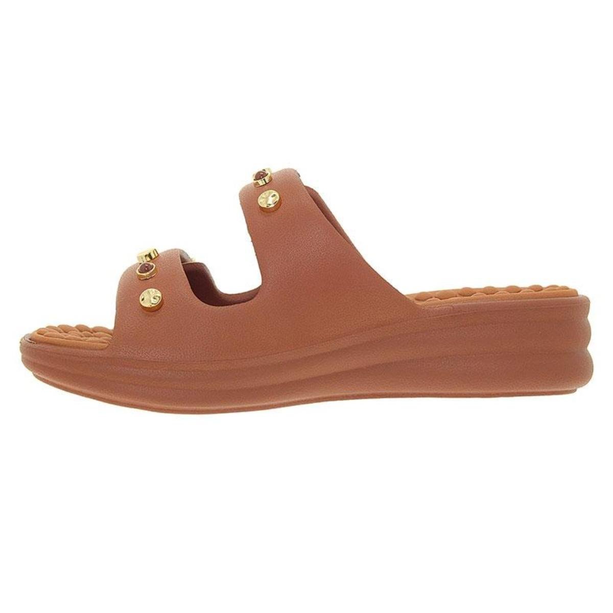 Sandália Papete Flat Casual Feminino Modare 7214101 Marrom Marrom 3