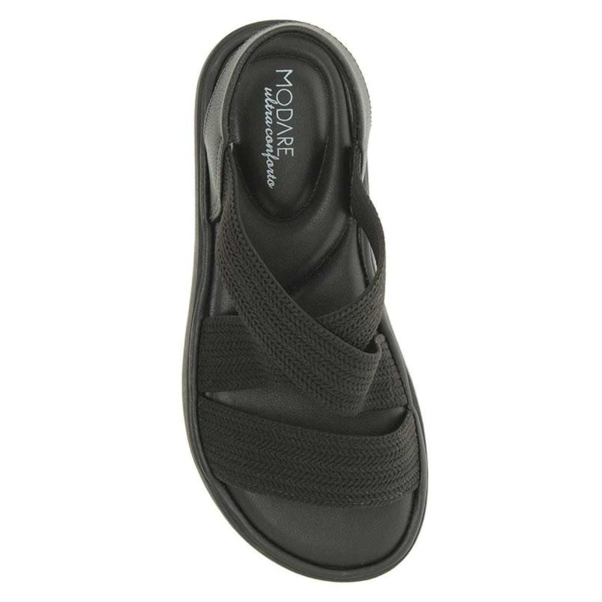 Sandália Papete Flat Modare Casual Feminina 7208105 Preto Preto 4