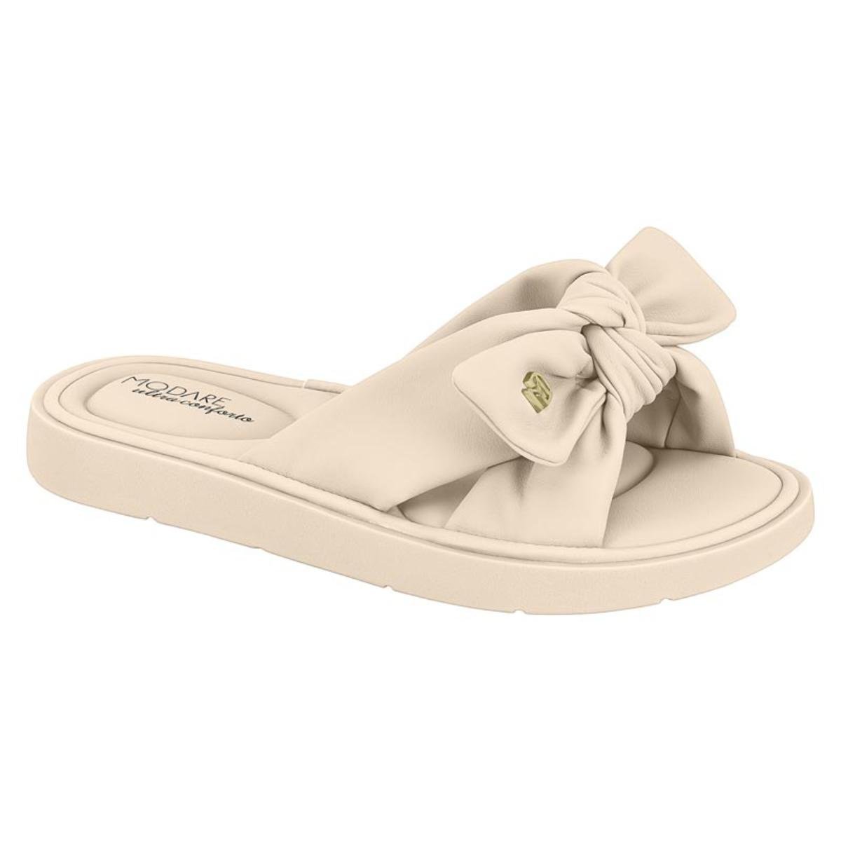 Sandália Rasteirinha Flat Casual Feminino Modare 7208101 Creme