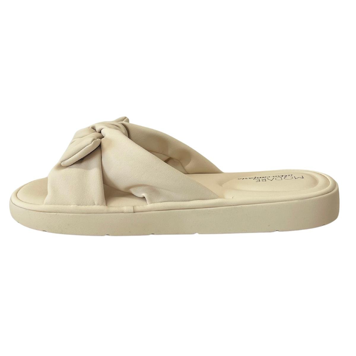 Sandália Rasteirinha Flat Casual Feminino Modare 7208101 Creme Creme 3