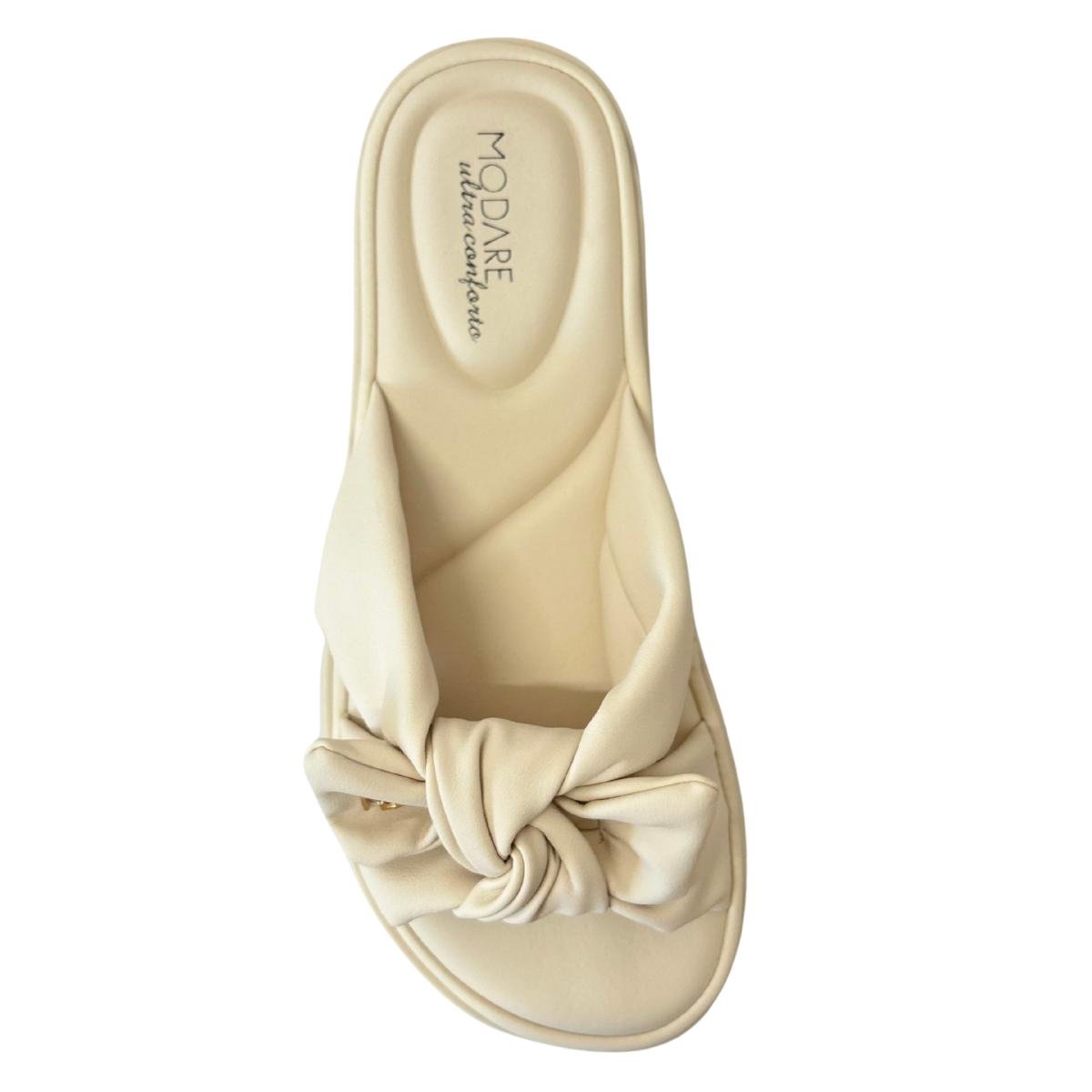 Sandália Rasteirinha Flat Casual Feminino Modare 7208101 Creme Creme 4