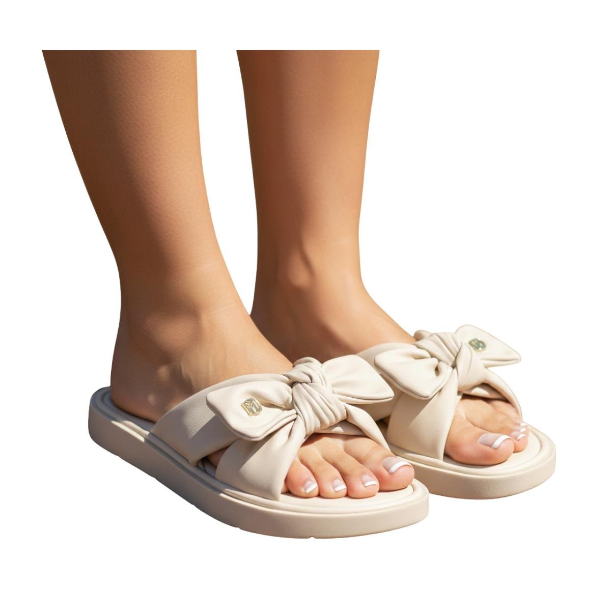 Sandália Rasteirinha Flat Casual Feminino Modare 7208101 Creme Creme 6