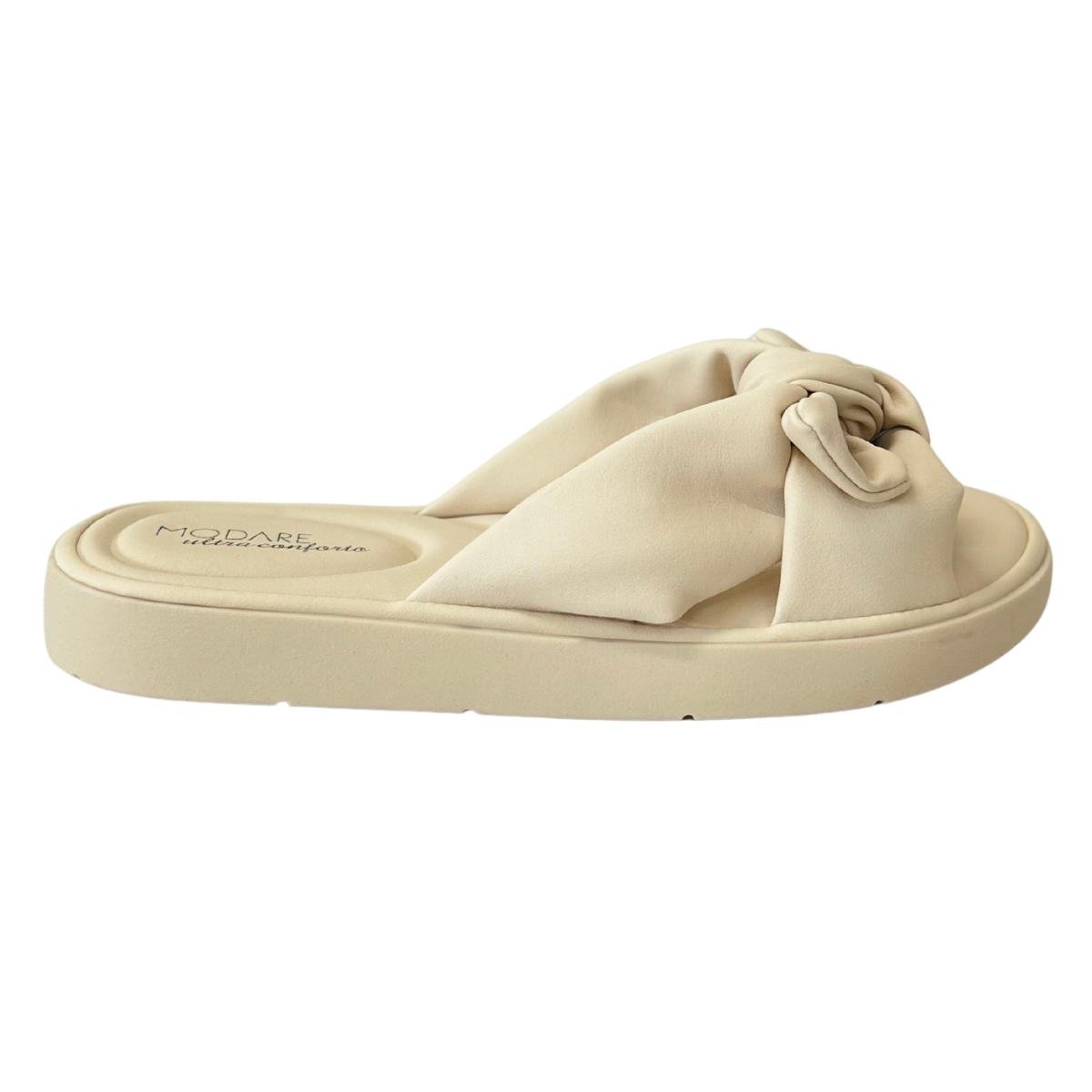 Sandália Rasteirinha Flat Casual Feminino Modare 7208101 Creme Creme 2