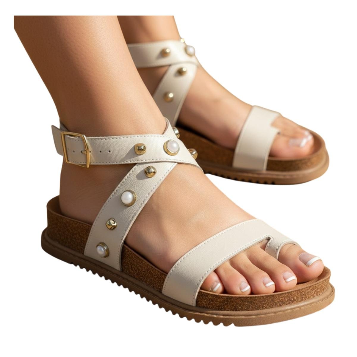 Sandália Papete Flatform Casual Feminino Beira Rio 8524114 Branco Branco 5