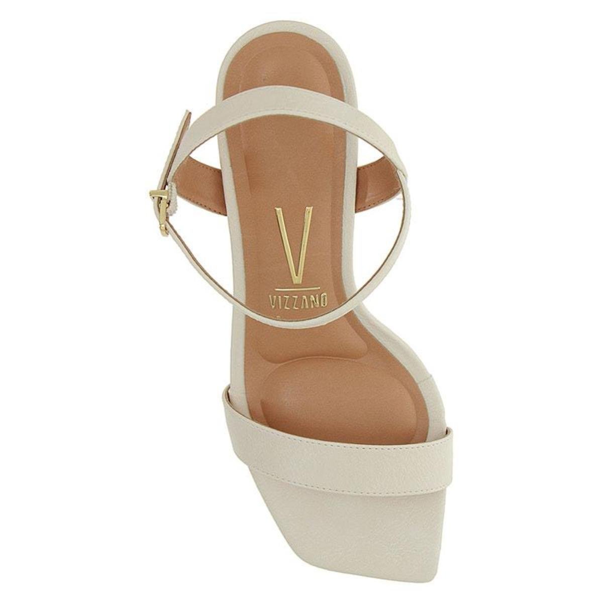 Sandália Salto Taça Casual Feminino Vizzano 6536113 Branco Branco 4