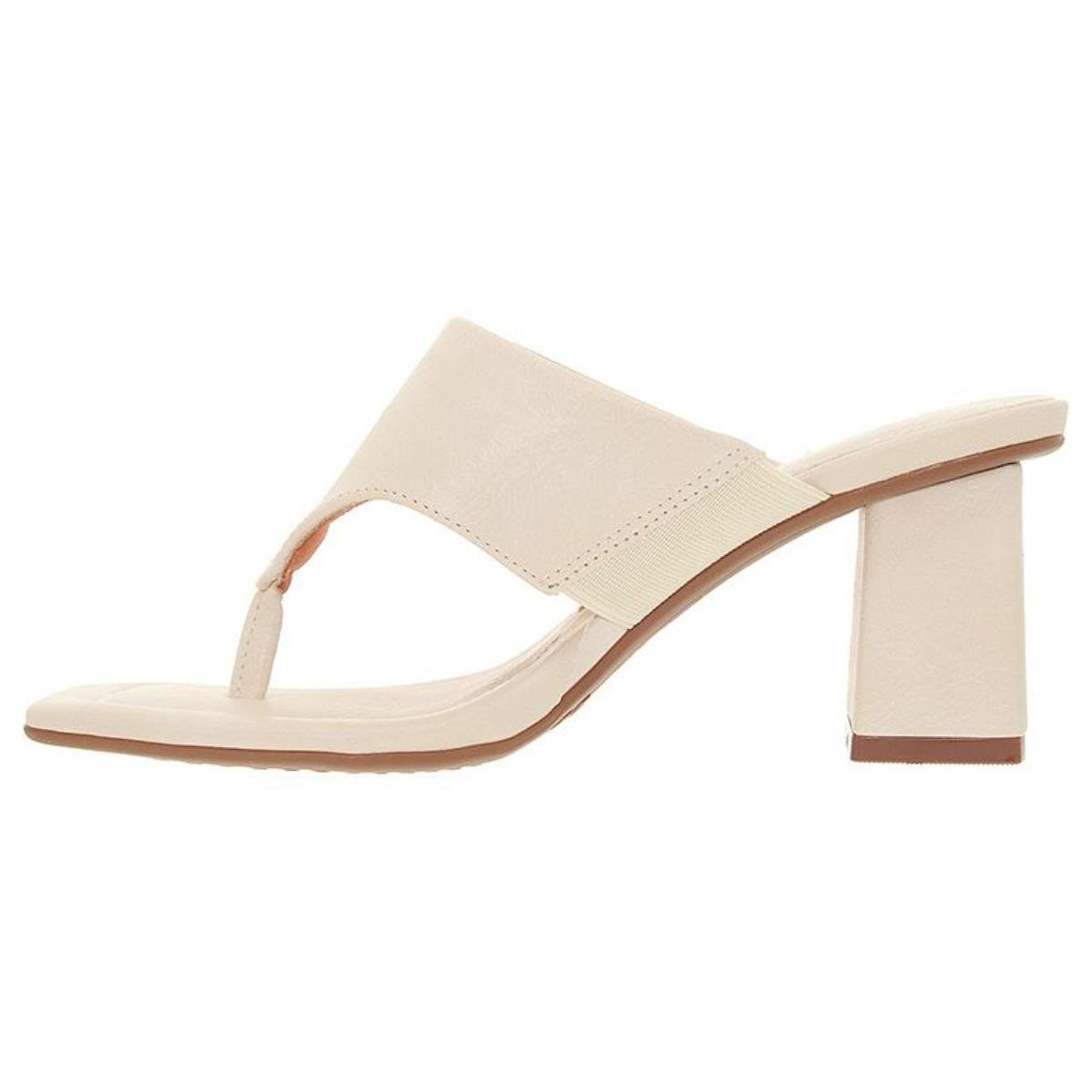 Tamanco Salto Bloco Casual Feminino Vizzano 6455135 Branco Branco 3