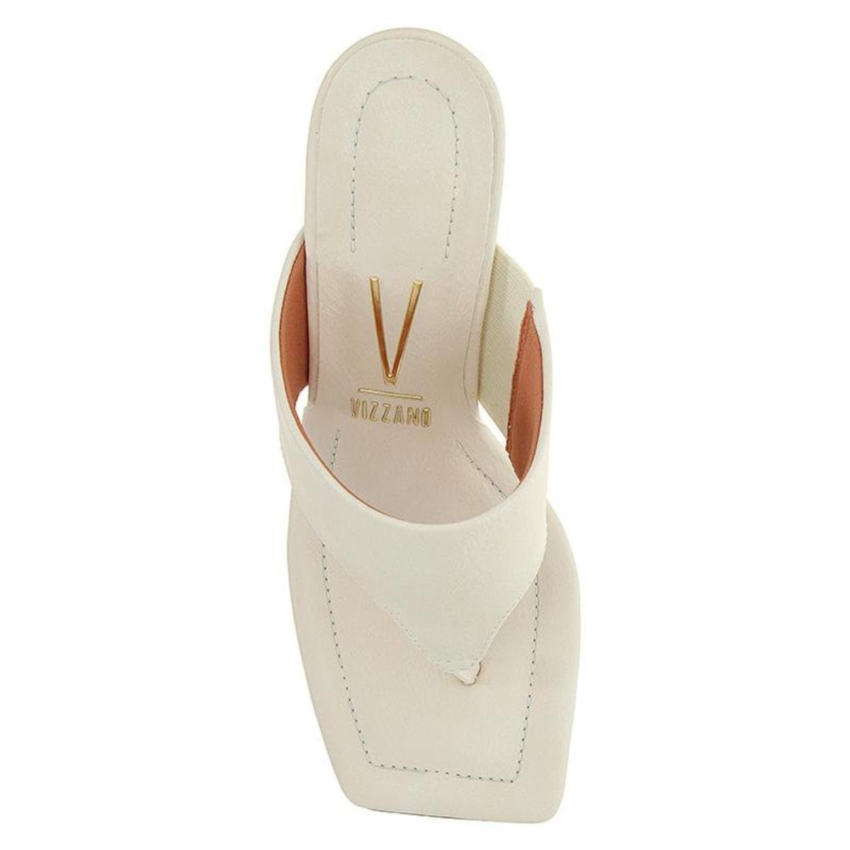 Tamanco Salto Bloco Casual Feminino Vizzano 6455135 Branco Branco 4