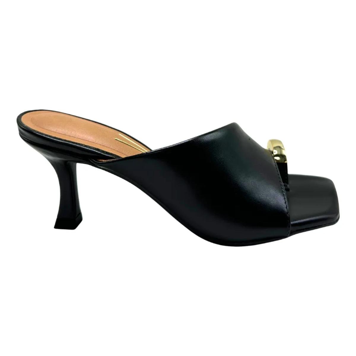 Tamanco Salto Taça Casual Feminino Vizzano 6536102 Preto Preto 2