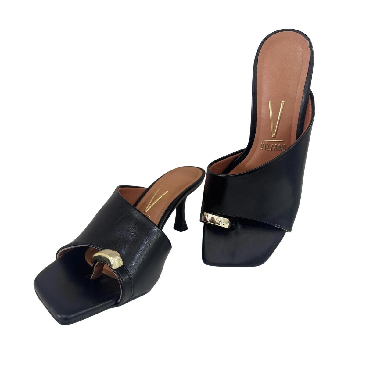 Tamanco Salto Taça Casual Feminino Vizzano 6536102 Preto Preto 4