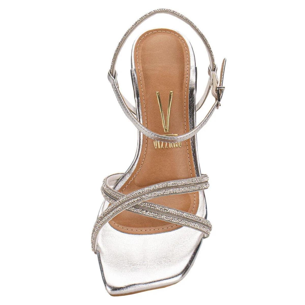 Sandália Salto Taça Casual Feminino Vizzano 6536205 Prata 3