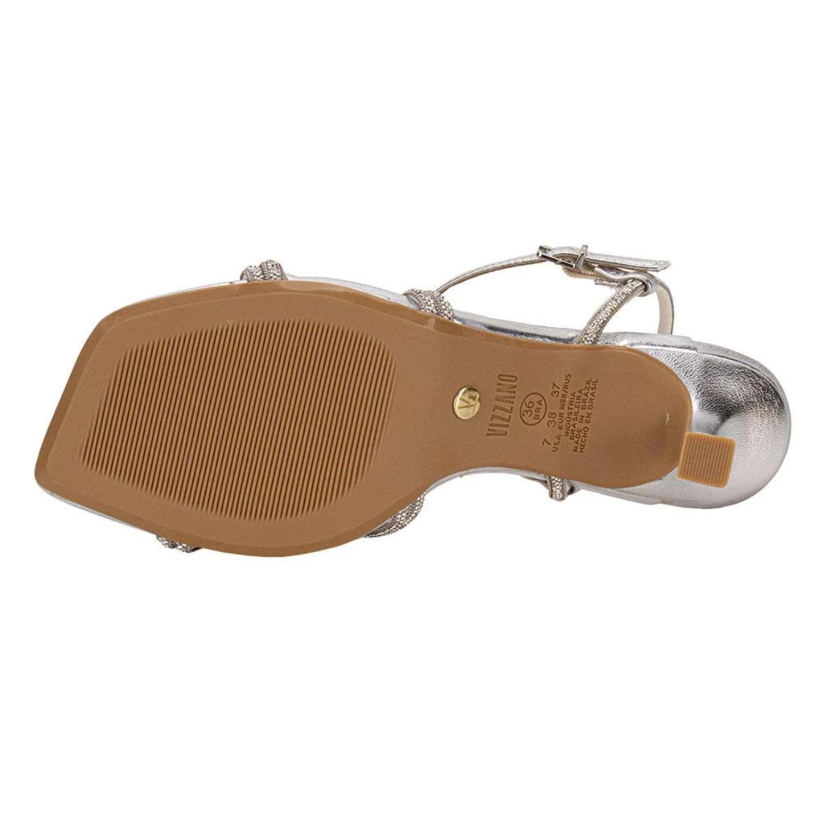 Sandália Salto Taça Casual Feminino Vizzano 6536205 Prata Prata 6