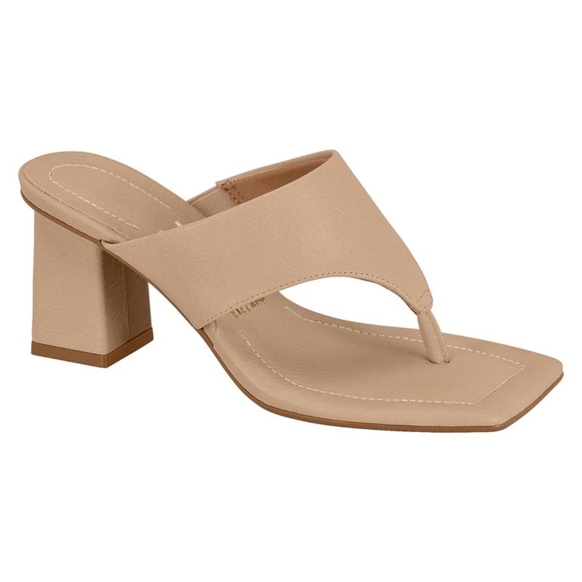 Tamanco Salto Bloco Casual Feminino Vizzano 6455135 Bege