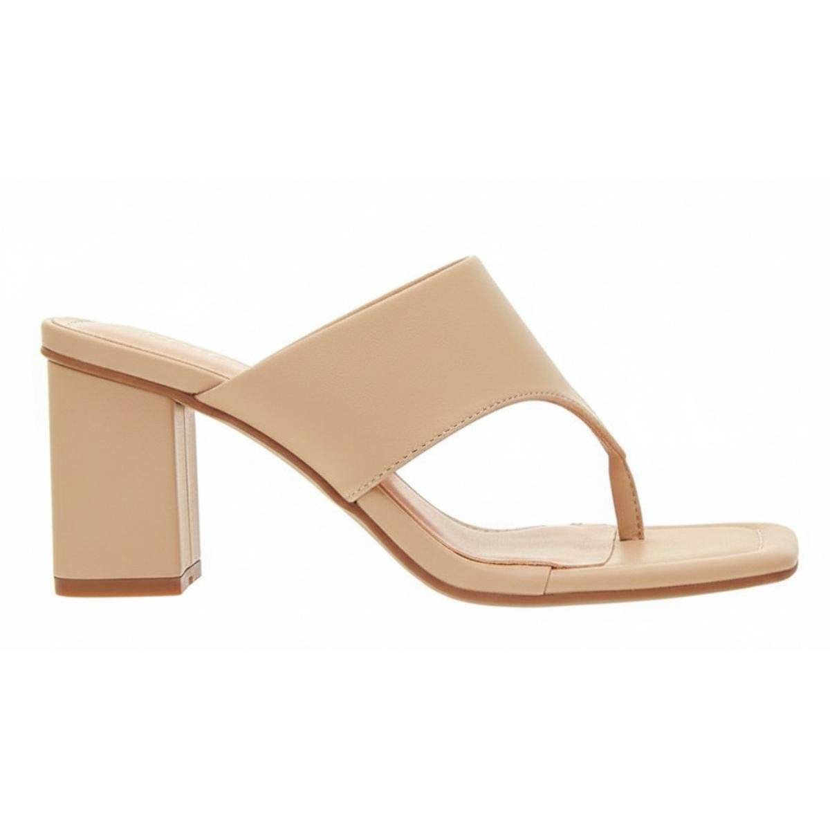 Tamanco Salto Bloco Casual Feminino Vizzano 6455135 Bege Bege 2