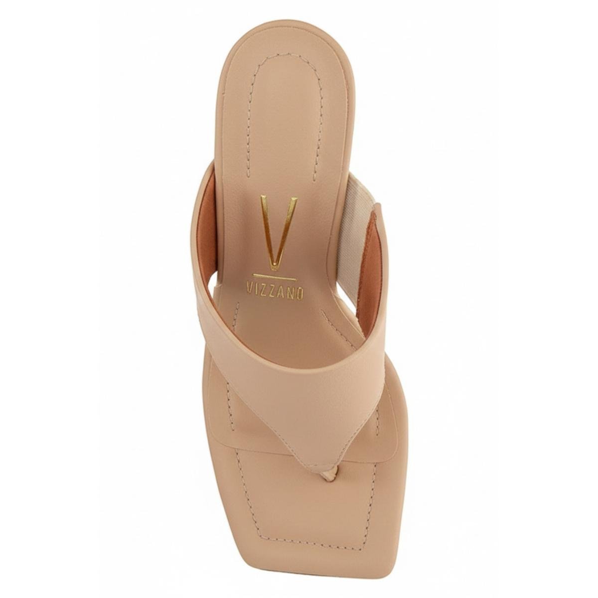 Tamanco Salto Bloco Casual Feminino Vizzano 6455135 Bege Bege 4