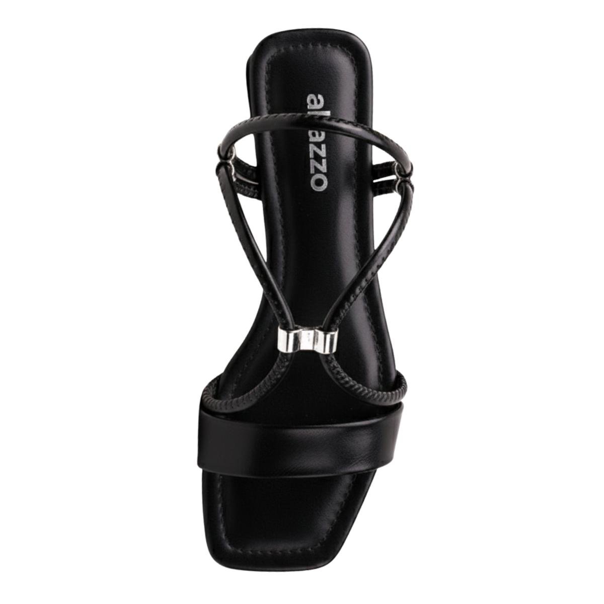 Sandália Salto Baixo Casual Feminino Akazzo 4252AE Preto Preto 4
