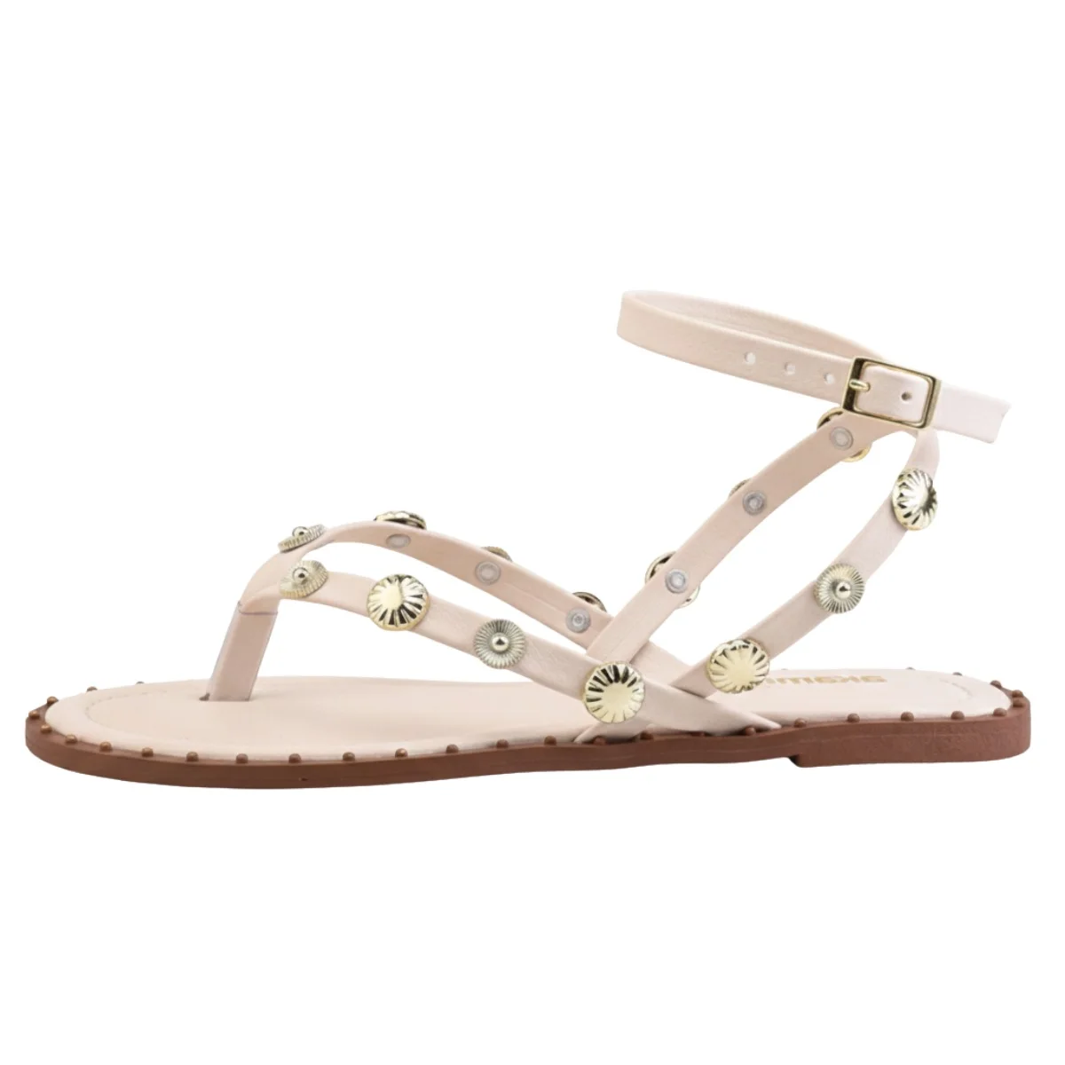 Sandália Rasteirinha Casual Feminino Akazzo 3955HE Branco Bege 3