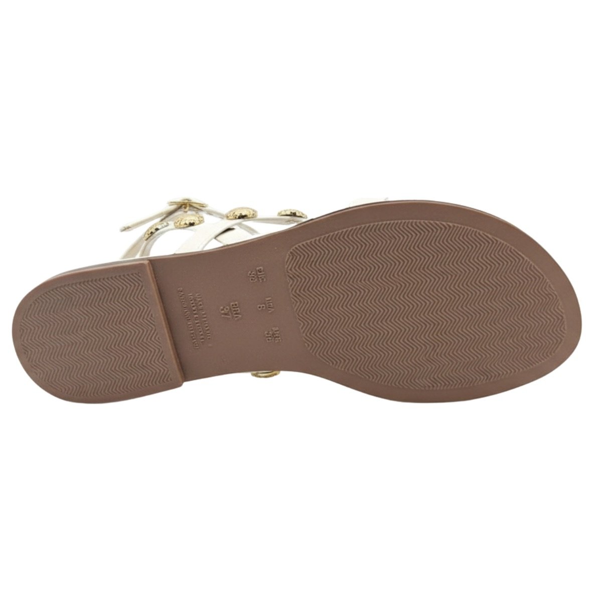 Sandália Rasteirinha Casual Feminino Akazzo 3955HE Branco Bege 6
