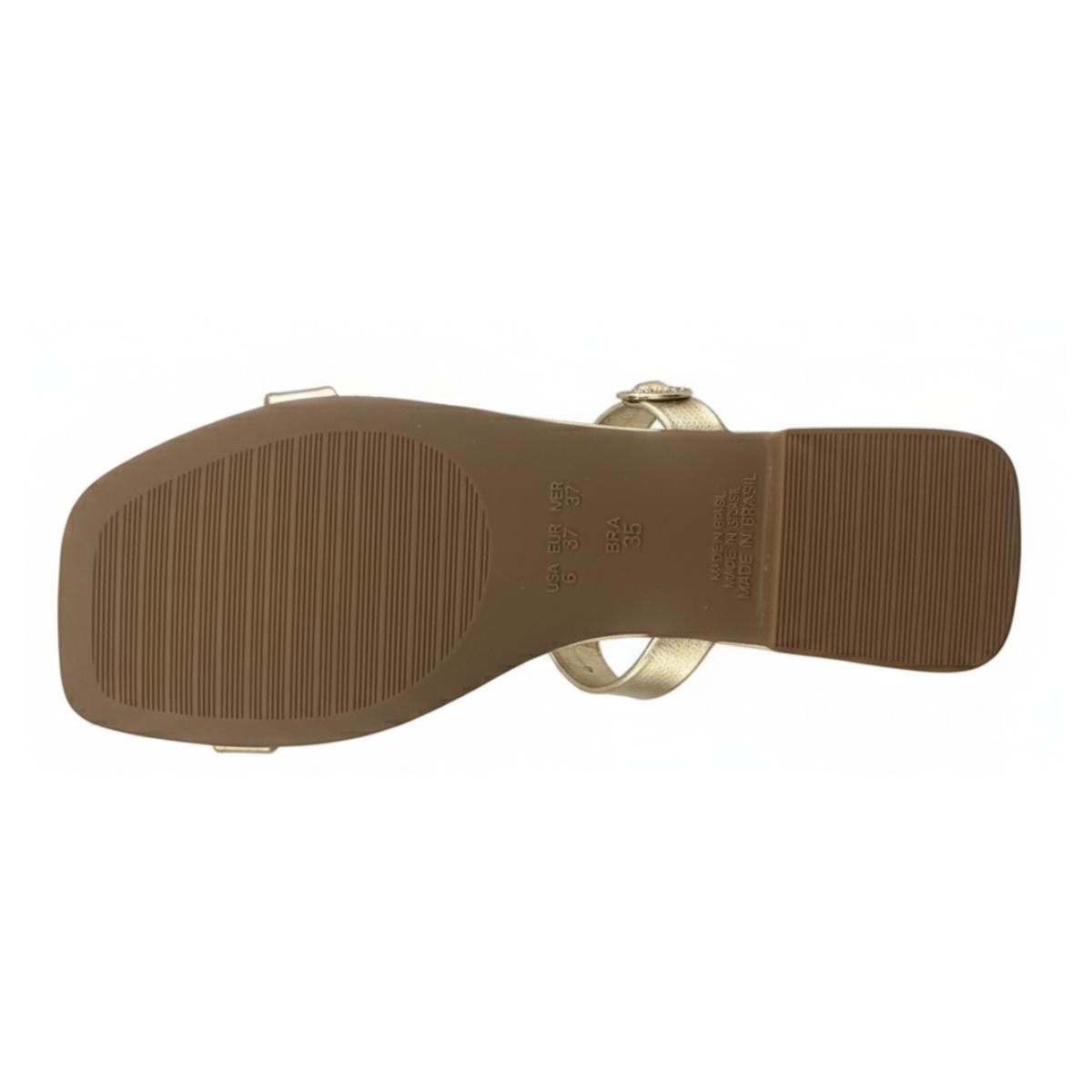 Sandália Rasteirinha Casual Feminino Akazzo 237NE Dourado Dourado 6