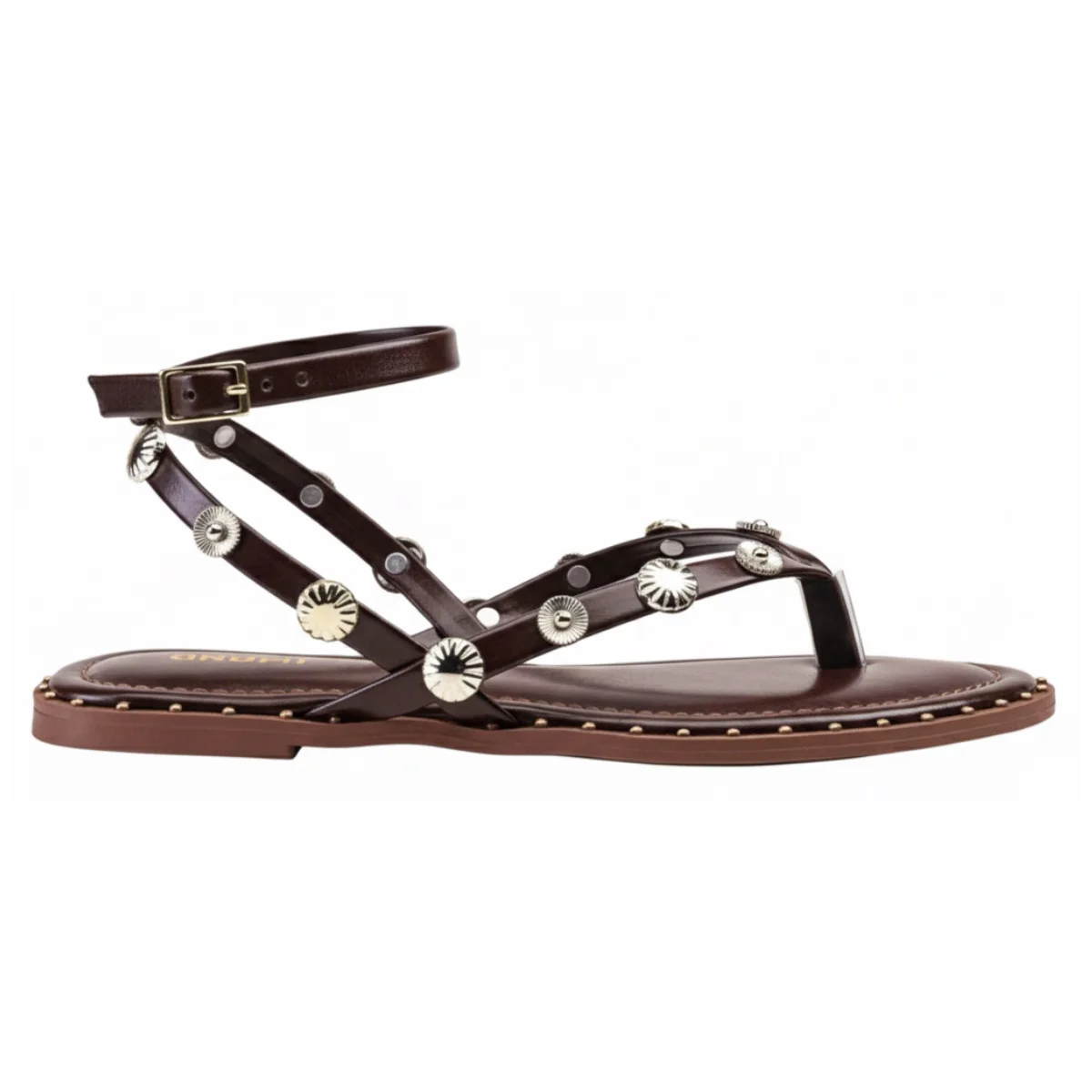 Sandália Rasteirinha Casual Feminino Akazzo 3955HE Marsala Marrom 2