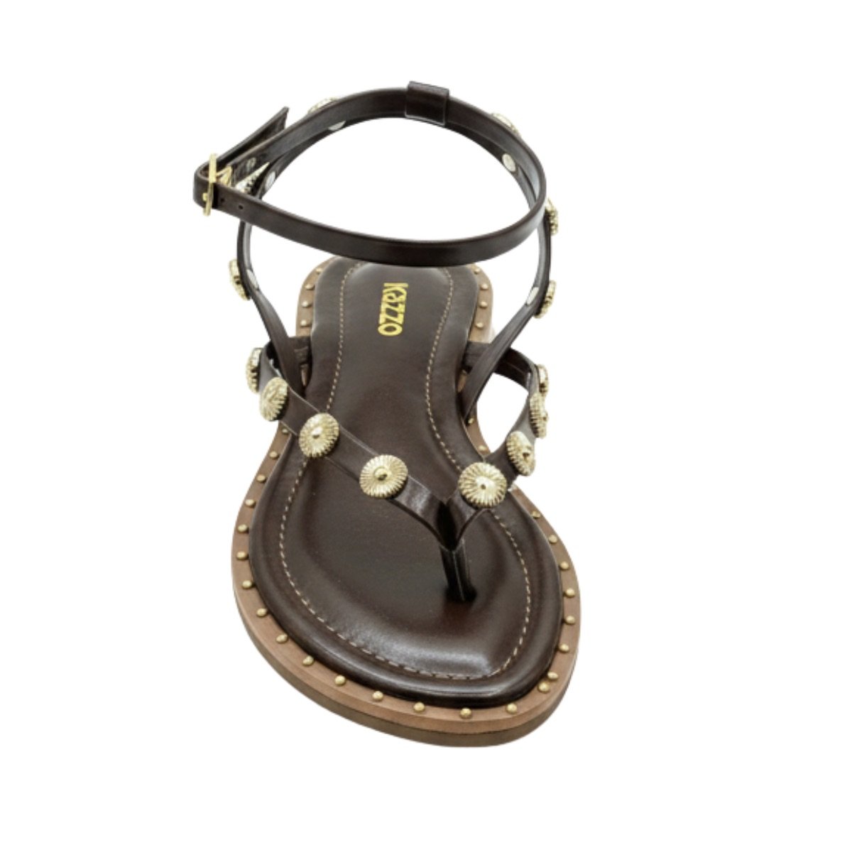 Sandália Rasteirinha Casual Feminino Akazzo 3955HE Marsala Marrom 4