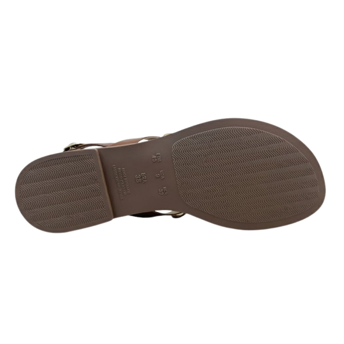 Sandália Rasteirinha Casual Feminino Akazzo 4190HE Dourado Cobre 6