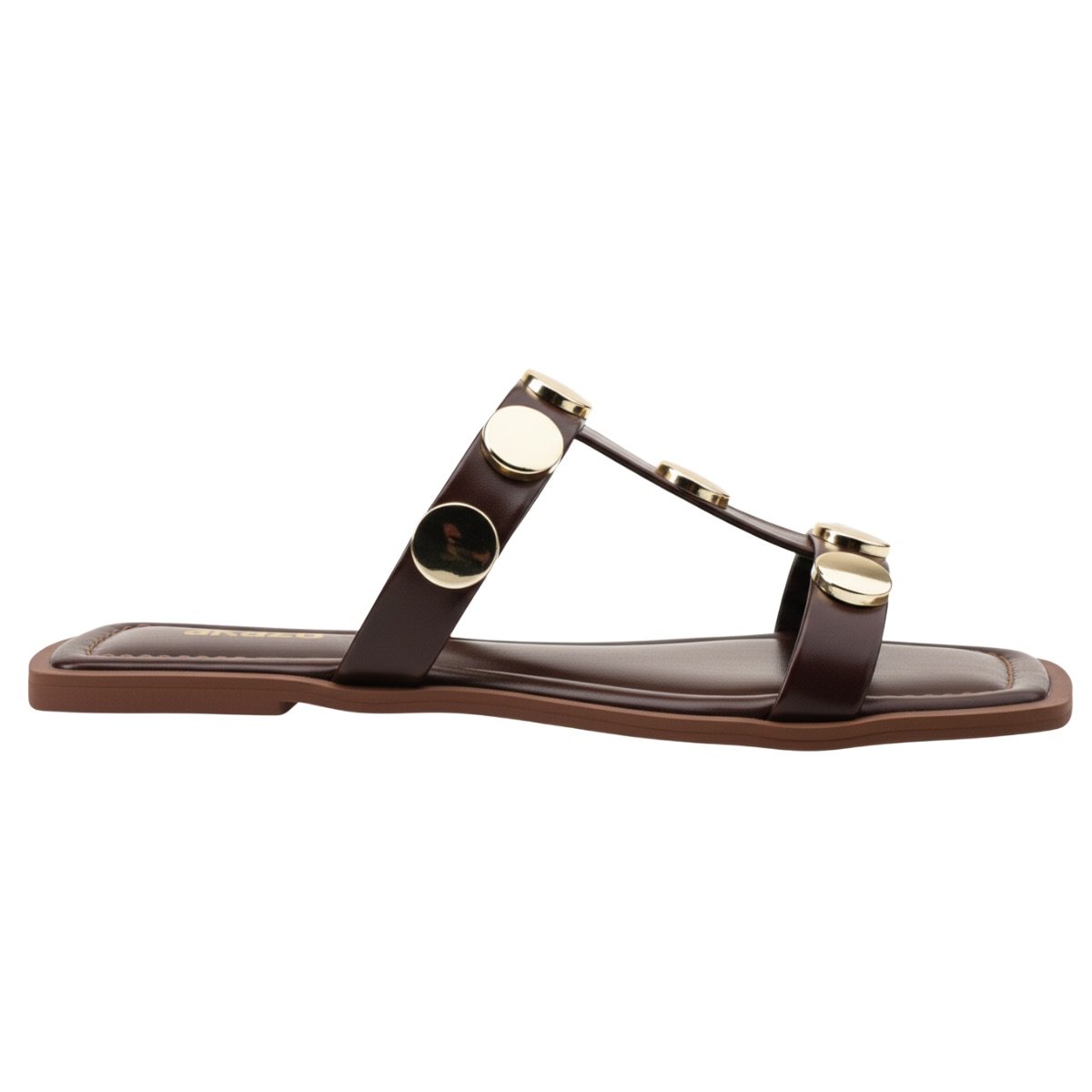 Sandália Rasteirinha Casual Feminino Akazzo 225FE Marsala Marrom 2