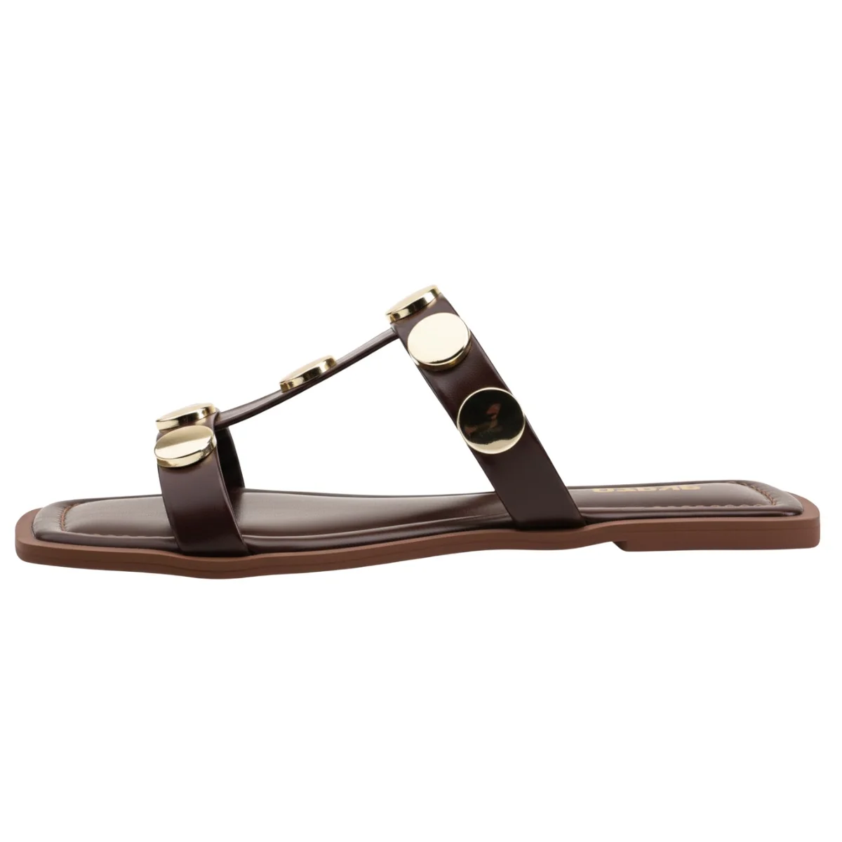 Sandália Rasteirinha Casual Feminino Akazzo 225FE Marsala Marrom 3