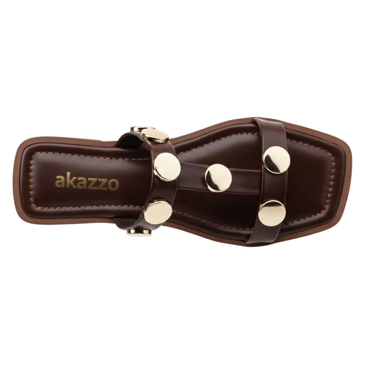 Sandália Rasteirinha Casual Feminino Akazzo 225FE Marsala Marrom 4