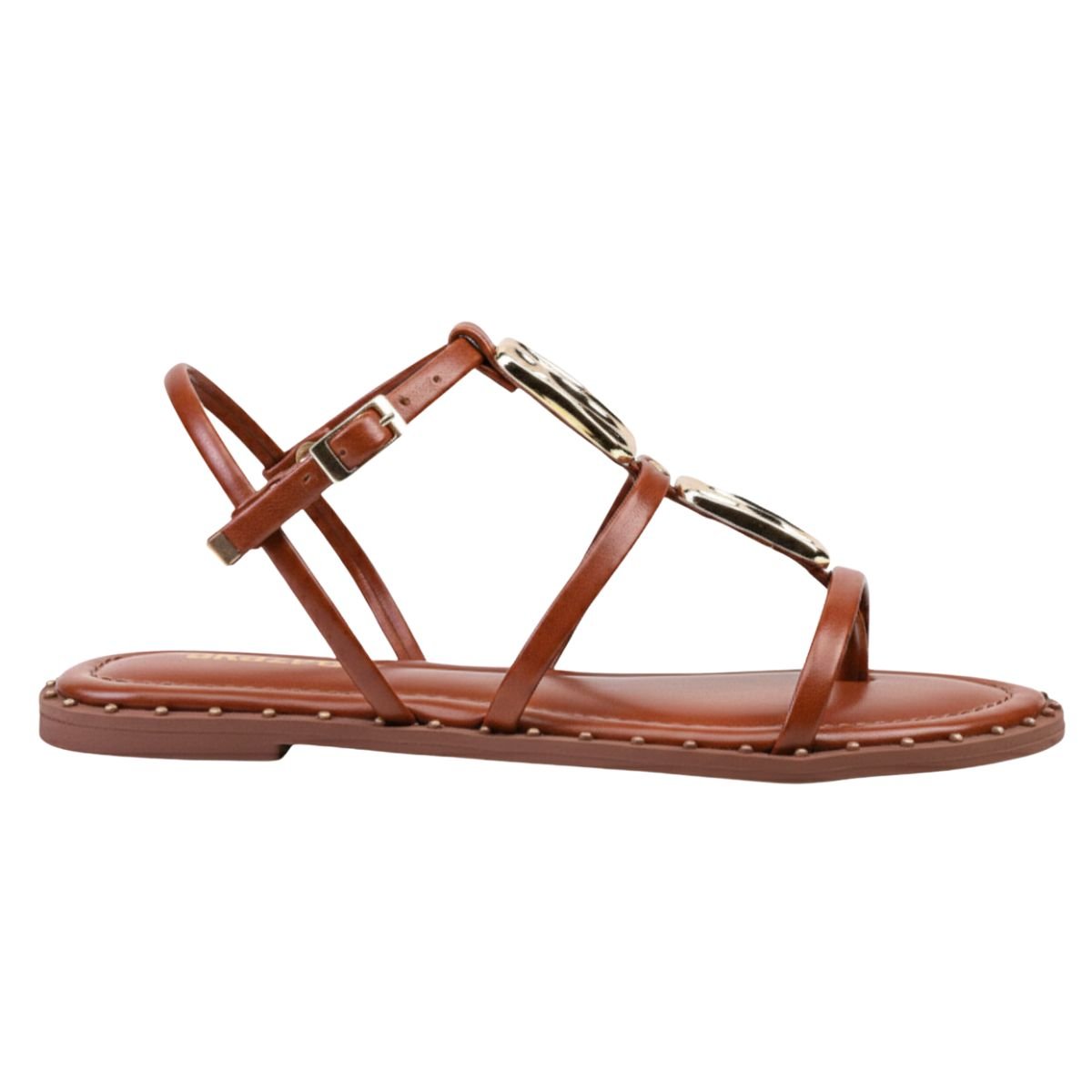 Sandália Rasteirinha Casual Feminino Akazzo 4262HE Marrom Marrom 2