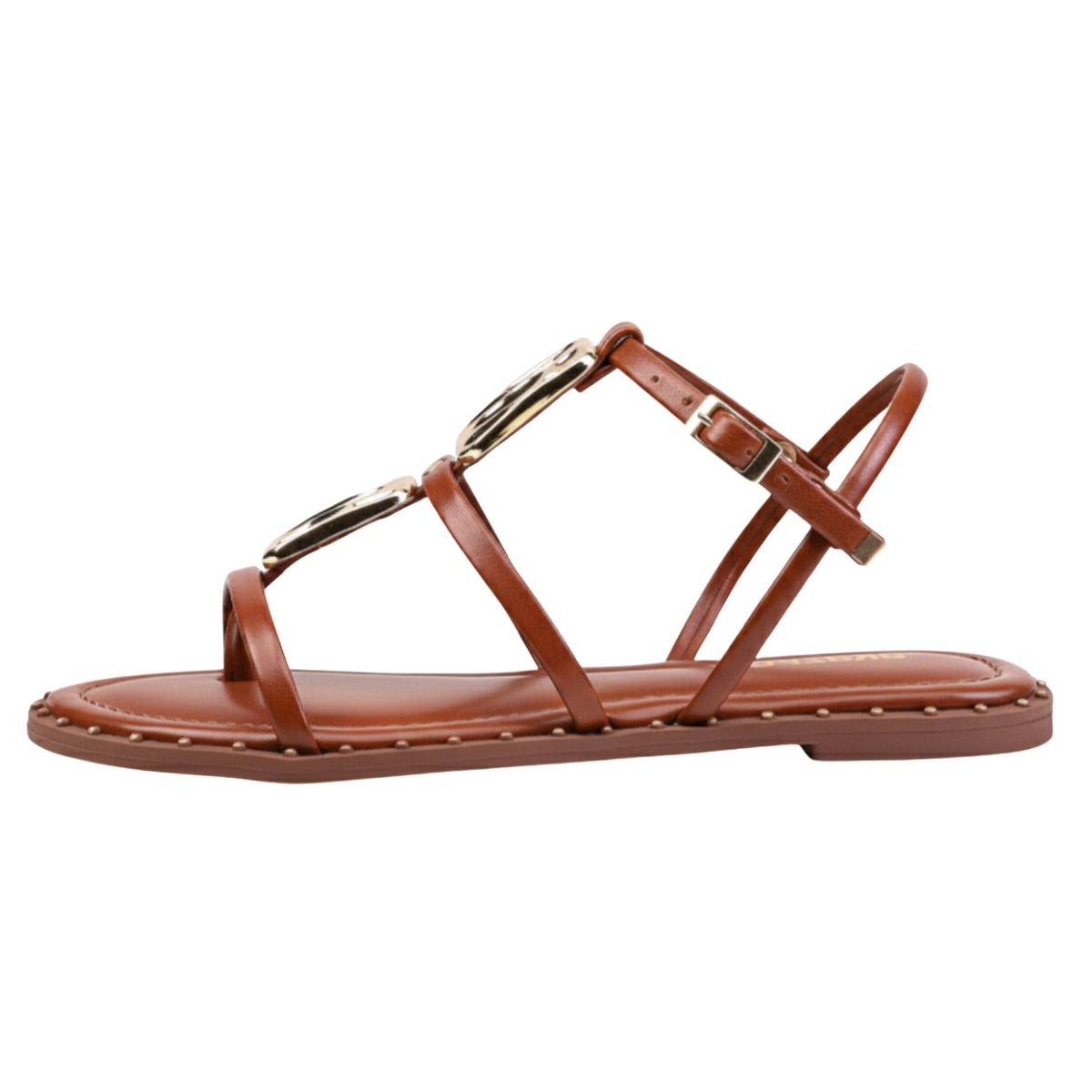 Sandália Rasteirinha Casual Feminino Akazzo 4262HE Marrom Marrom 3