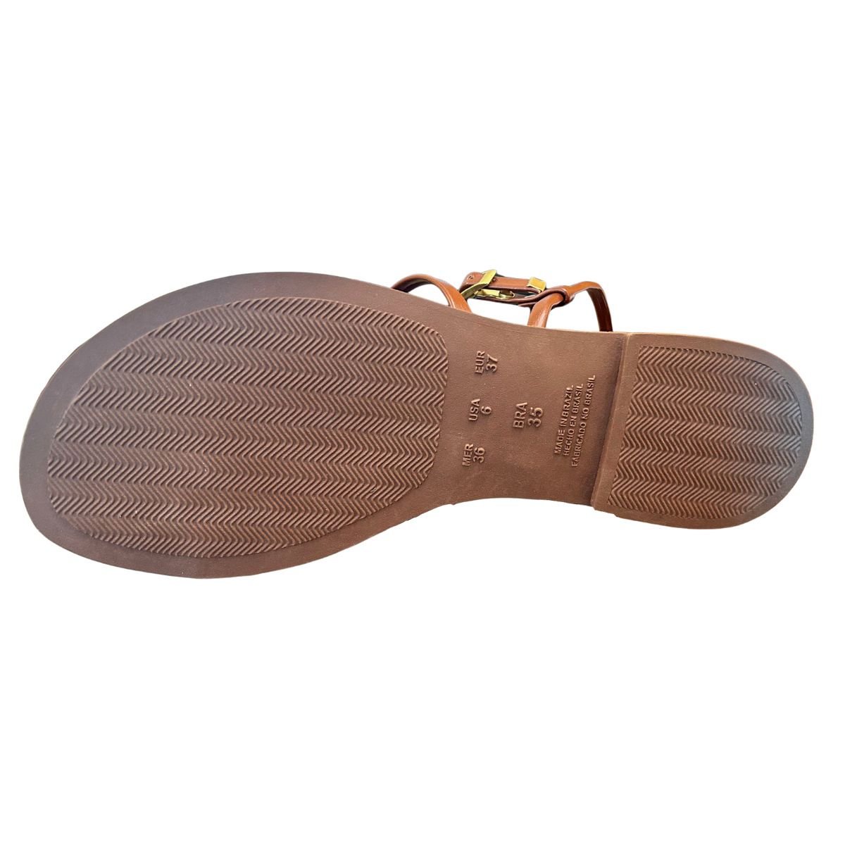 Sandália Rasteirinha Casual Feminino Akazzo 4262HE Marrom Marrom 6