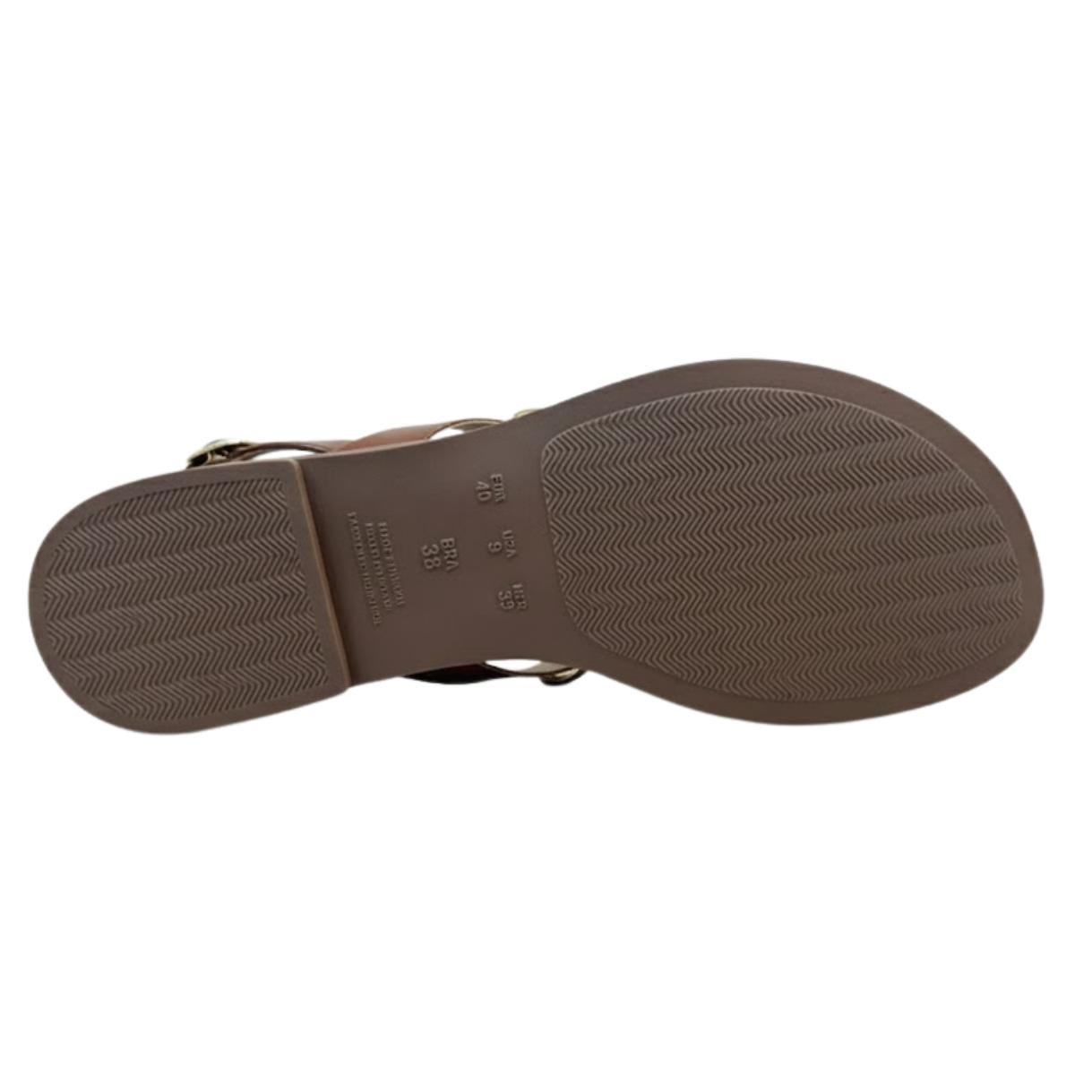 Sandália Rasteirinha Casual Feminino Akazzo 4190HE Marrom Marrom 6