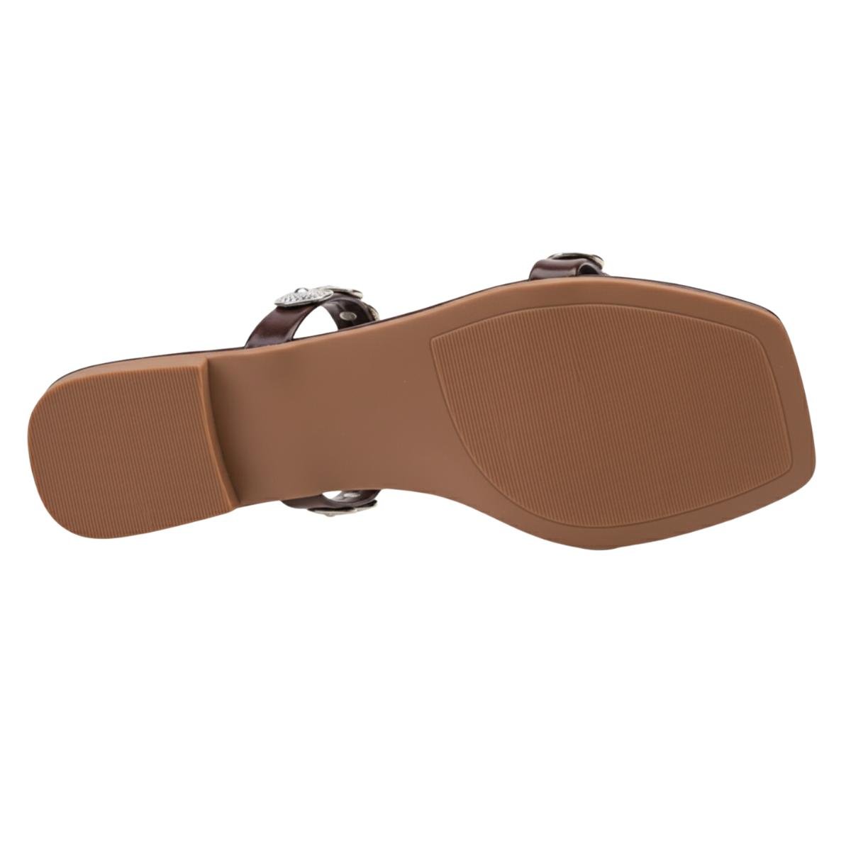 Sandália Rasteirinha Casual Feminino Akazzo 237NE Marsala Marrom 6